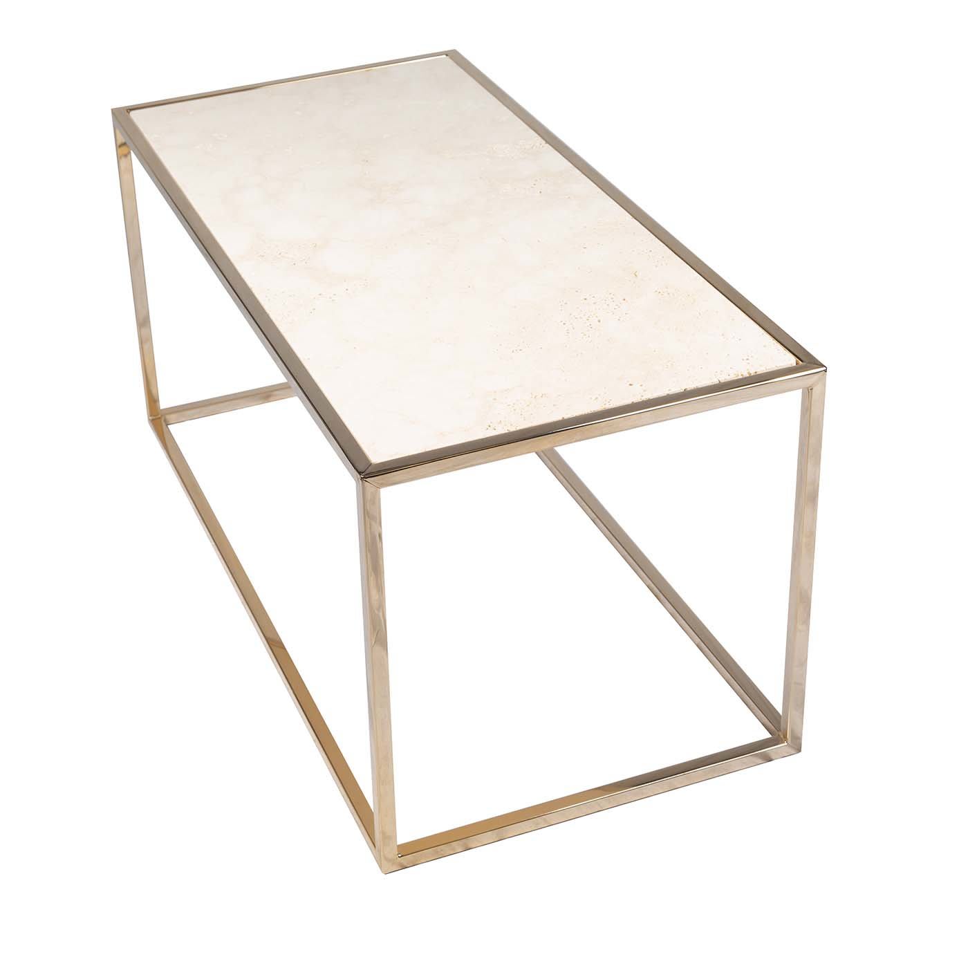Cube rectangular coffee table with gold finish - Cube3