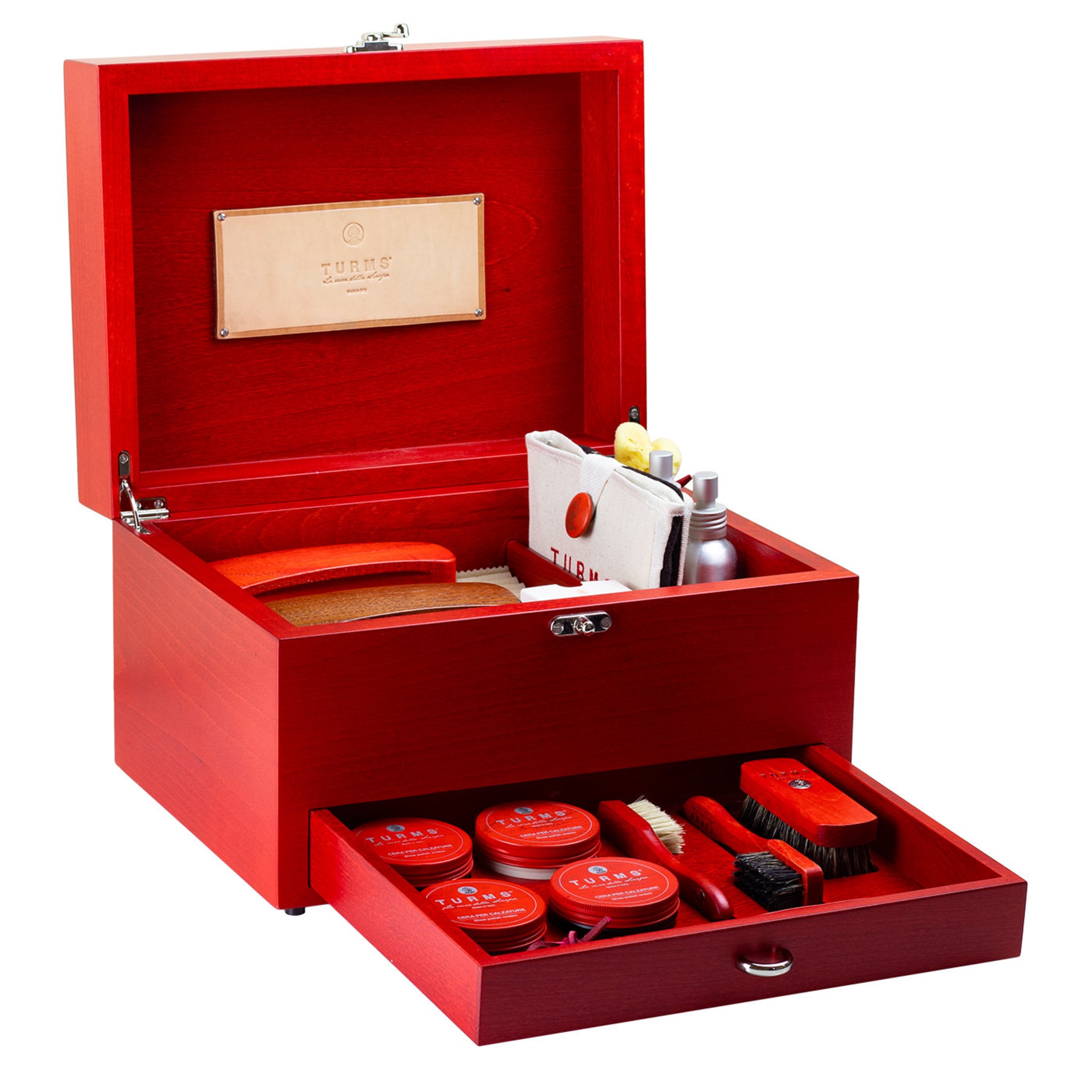 Red Beechwood Accessory Box Top - Main view