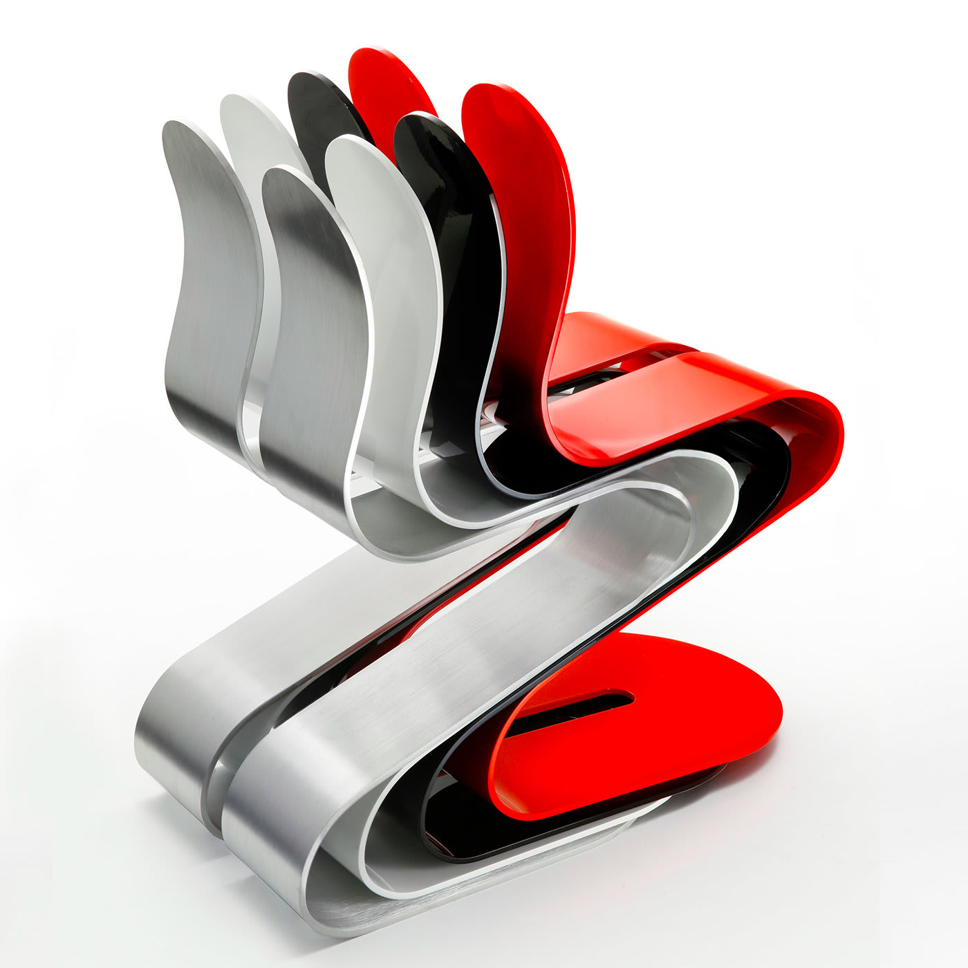 Fluid Ribbon Red Chair by Michael D'Amato - Lamberti Design