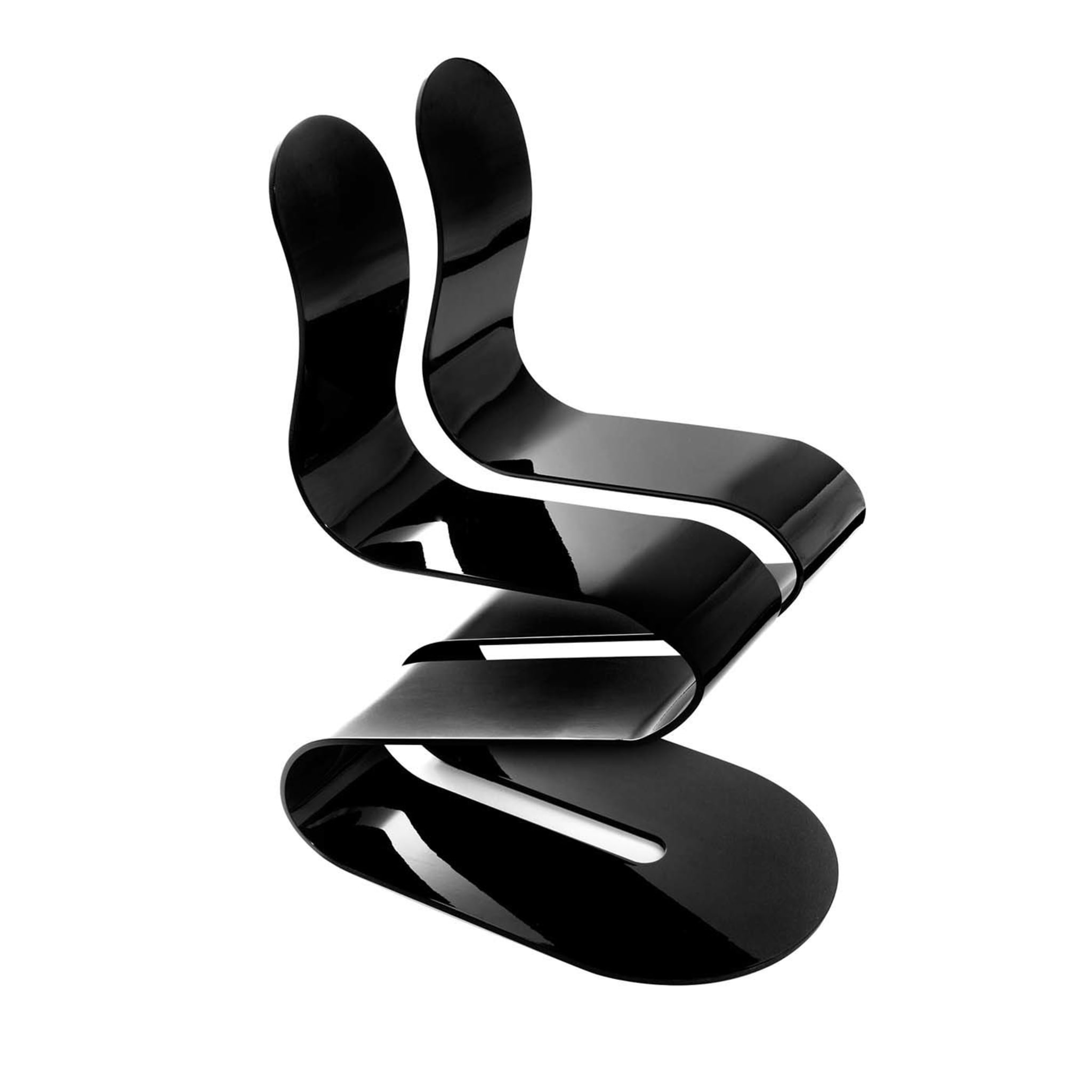 Schwarzer Fluid Ribbon Stuhl von Michael D'Amato - Hauptansicht