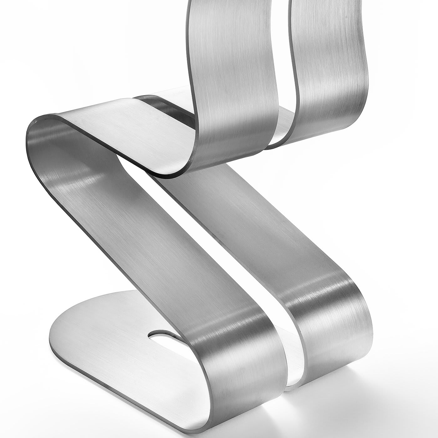 Fluid Ribbon Silver Chair by Michael D'Amato - Lamberti Design