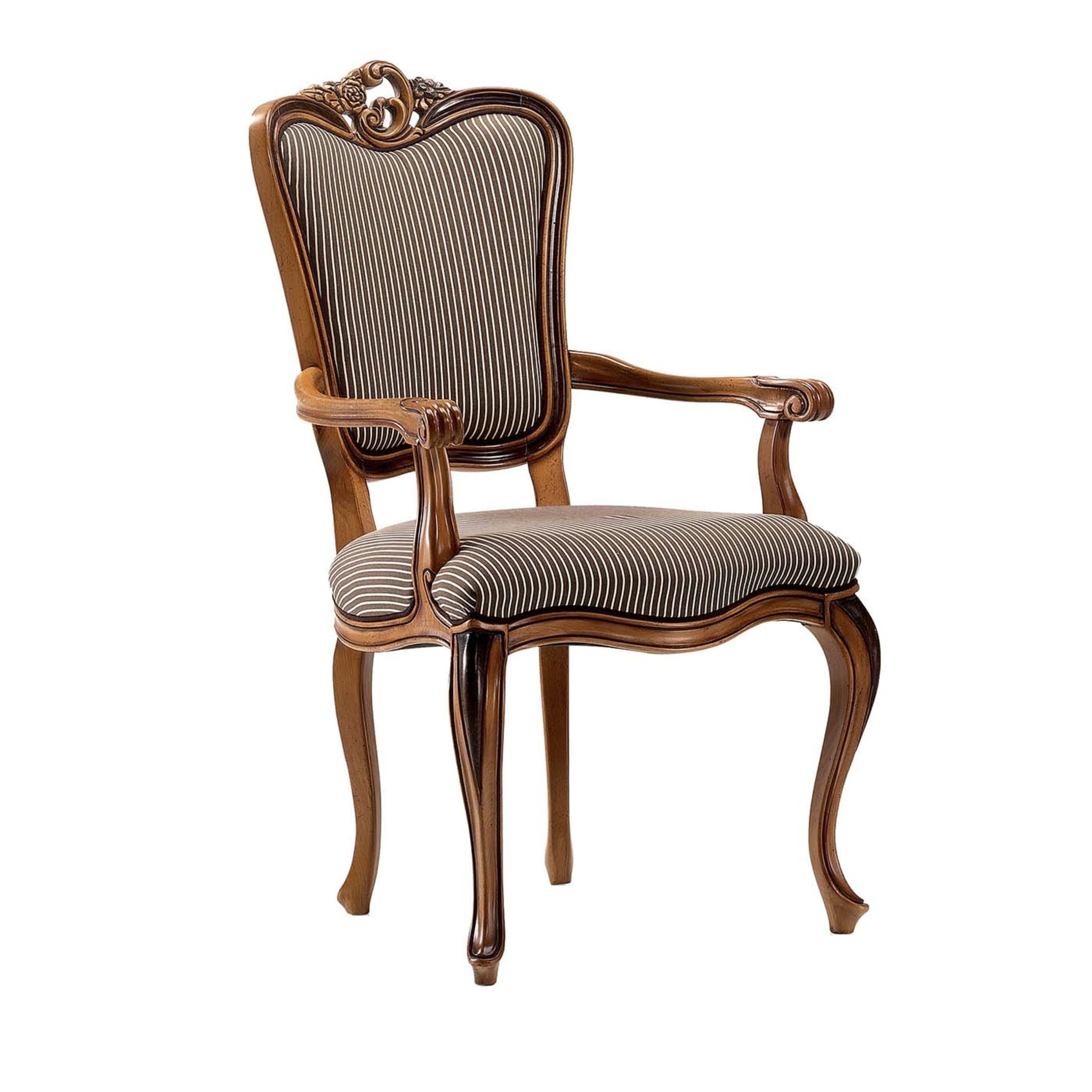 Thin-Striped Chair with Armrests - Main view