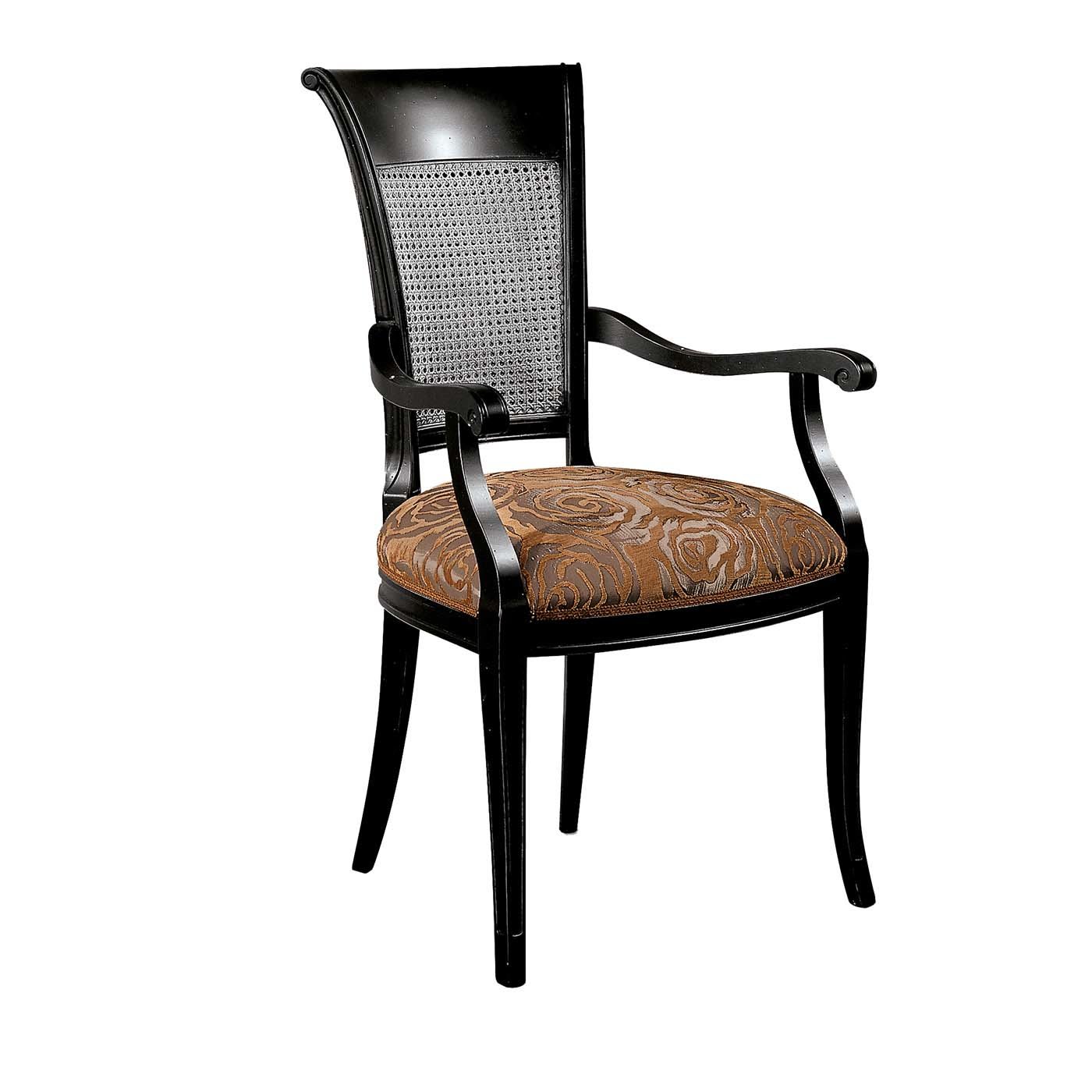 Capotavola Viennese Cane Chair with Armrests - Modenese Gastone