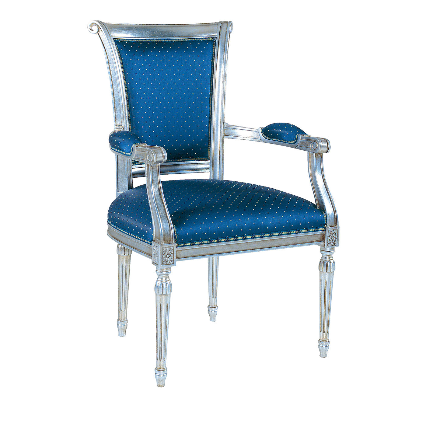Capotavola Blue Chair with Armrests - Modenese Gastone
