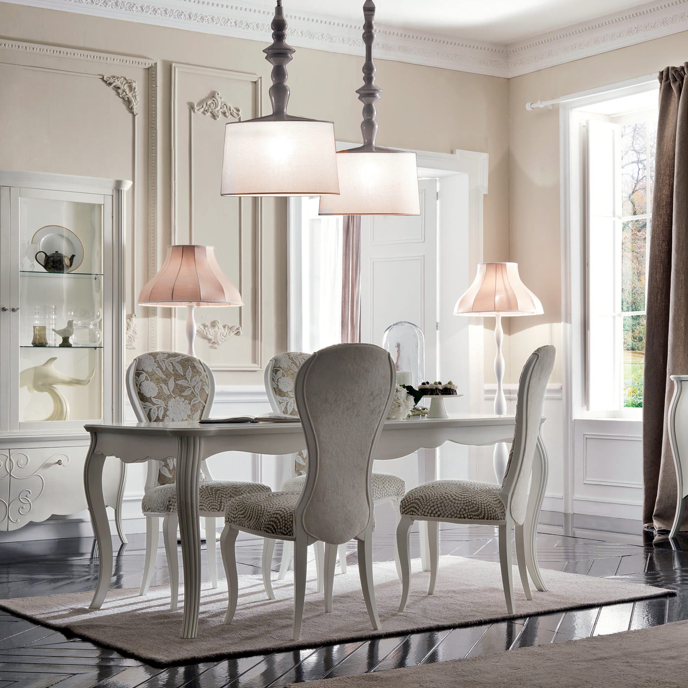 Sedia da pranzo contemporanea bianca Modenese Luxury Interiors
