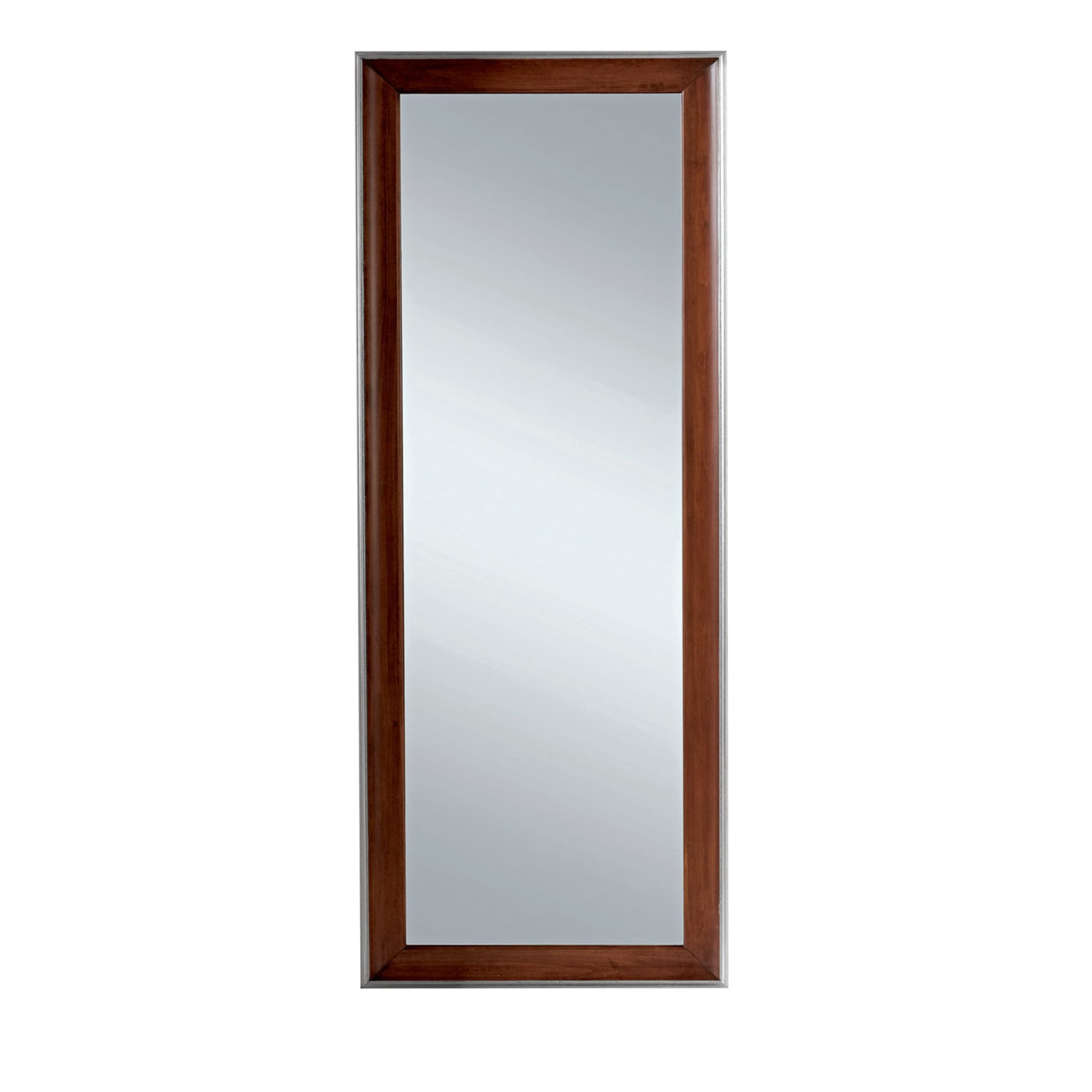 Espejo rectangular con marco de madera marrón - Vista principal
