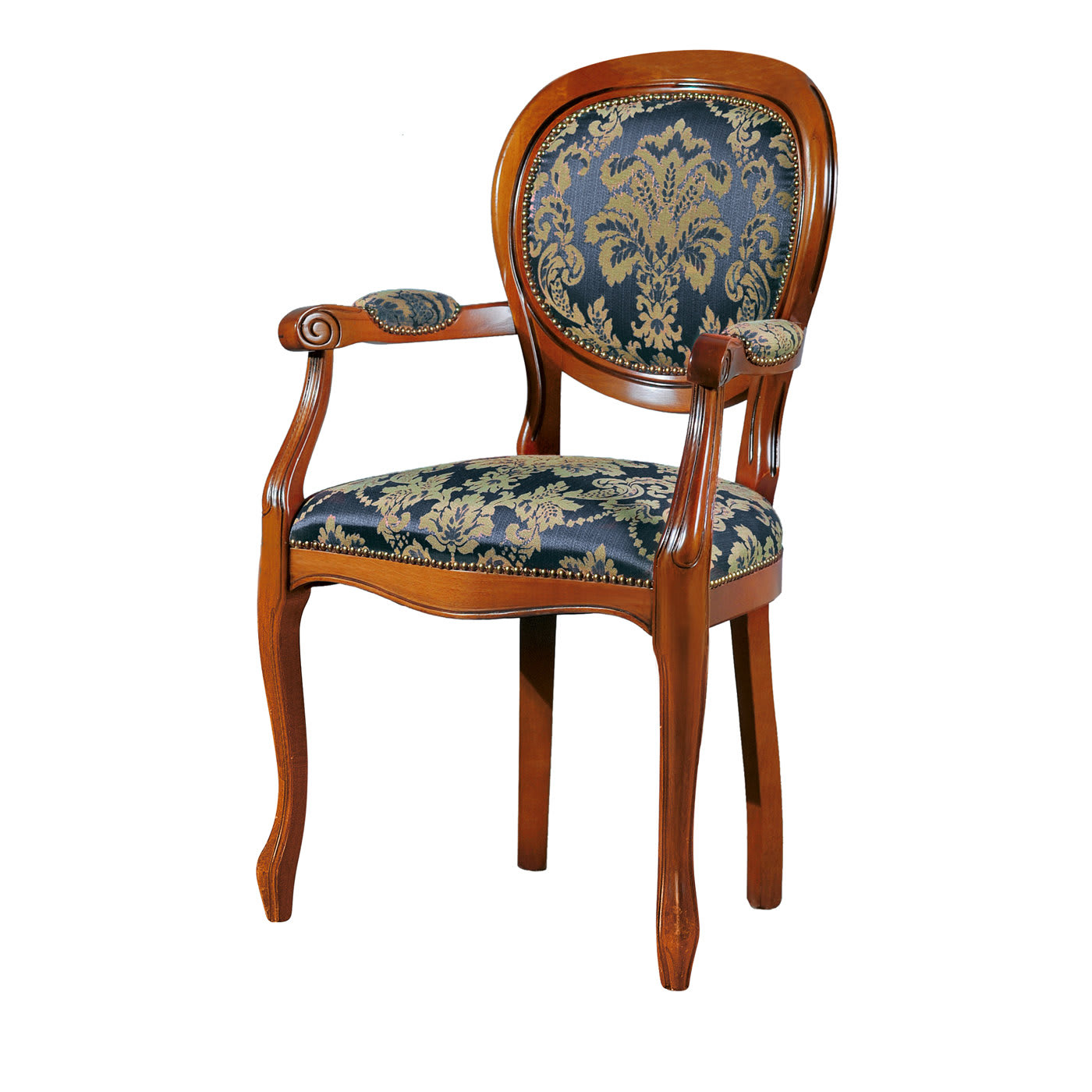 Floral Purple Dining Chair with Armrests - Modenese Gastone