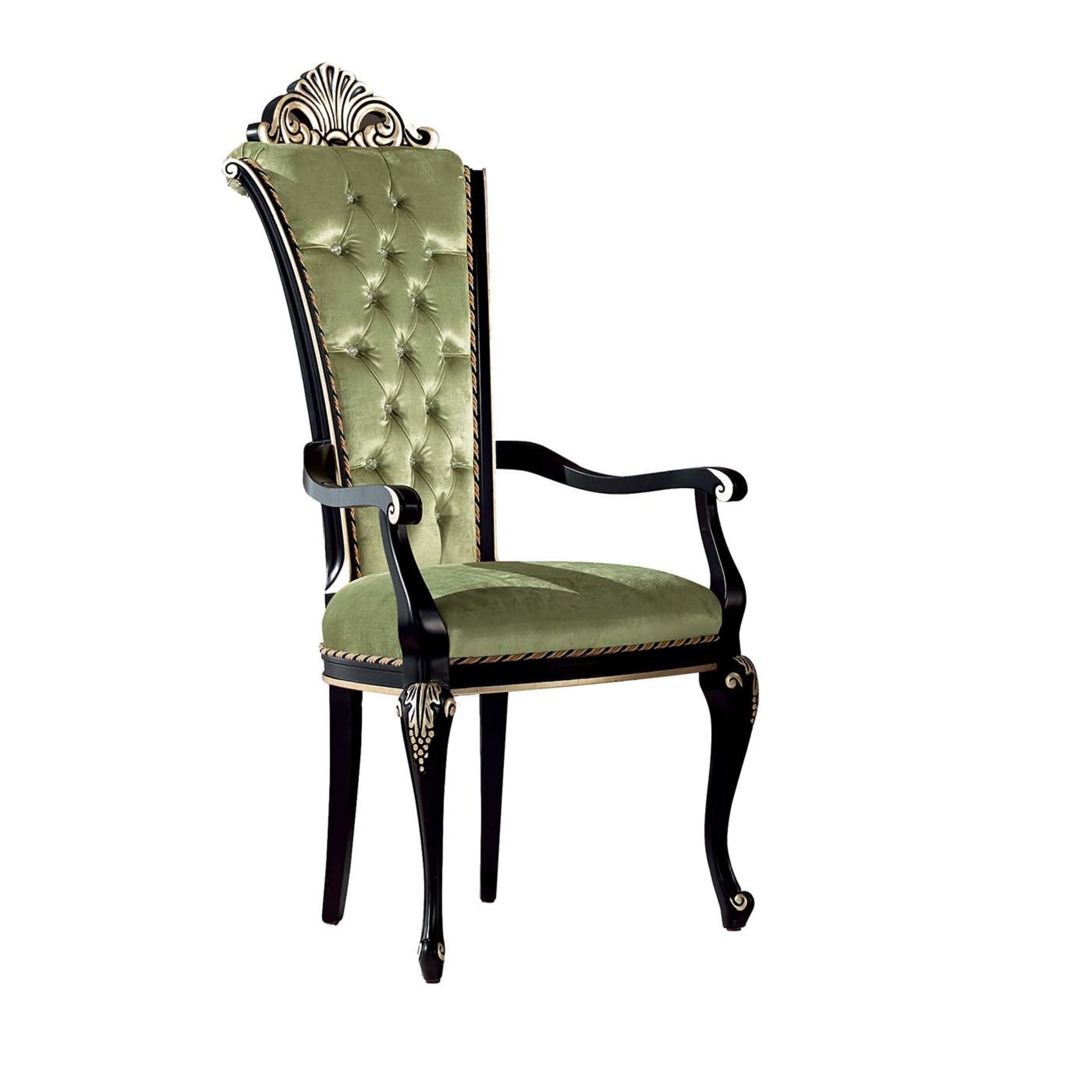 Green Dining Chair with Armrests - Main view