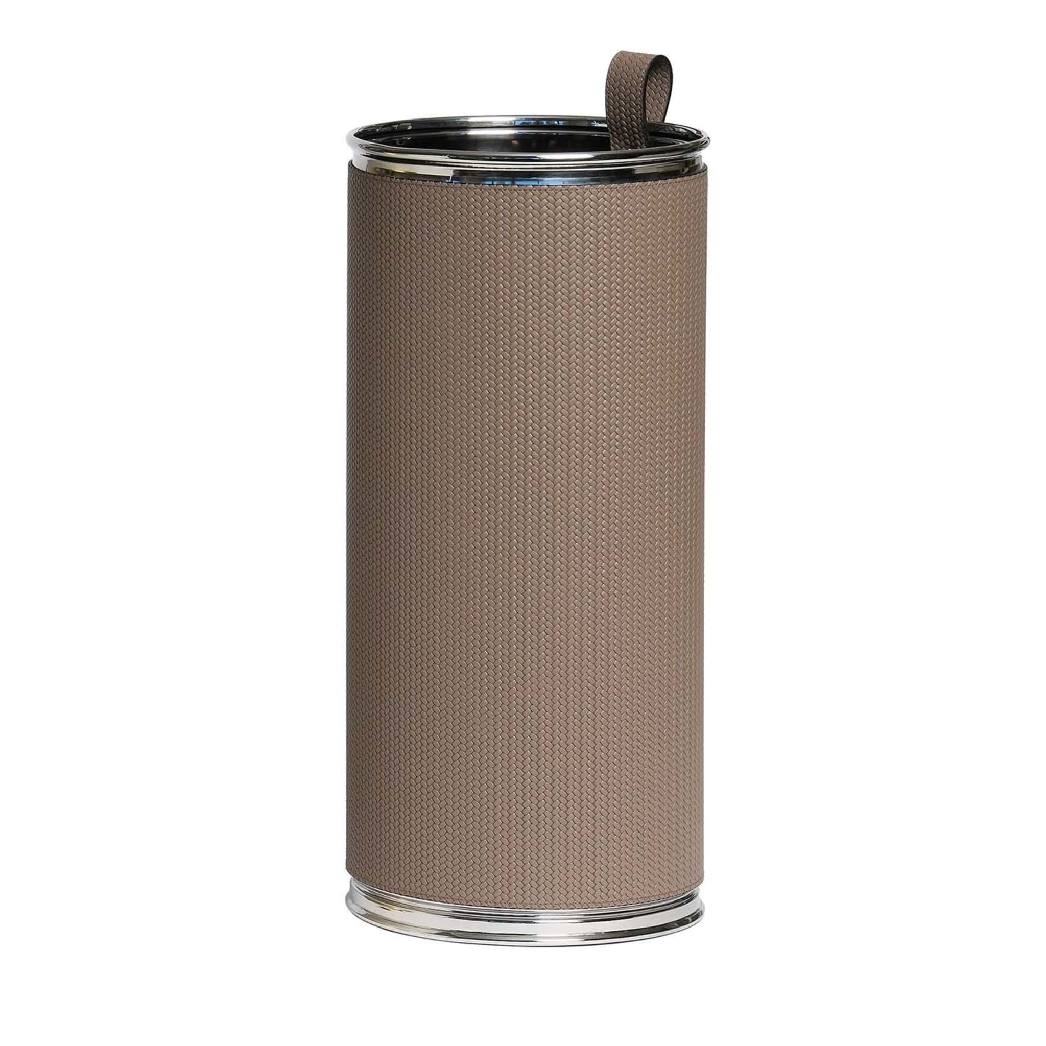 Taupe Leather Umbrella Stand - Main view
