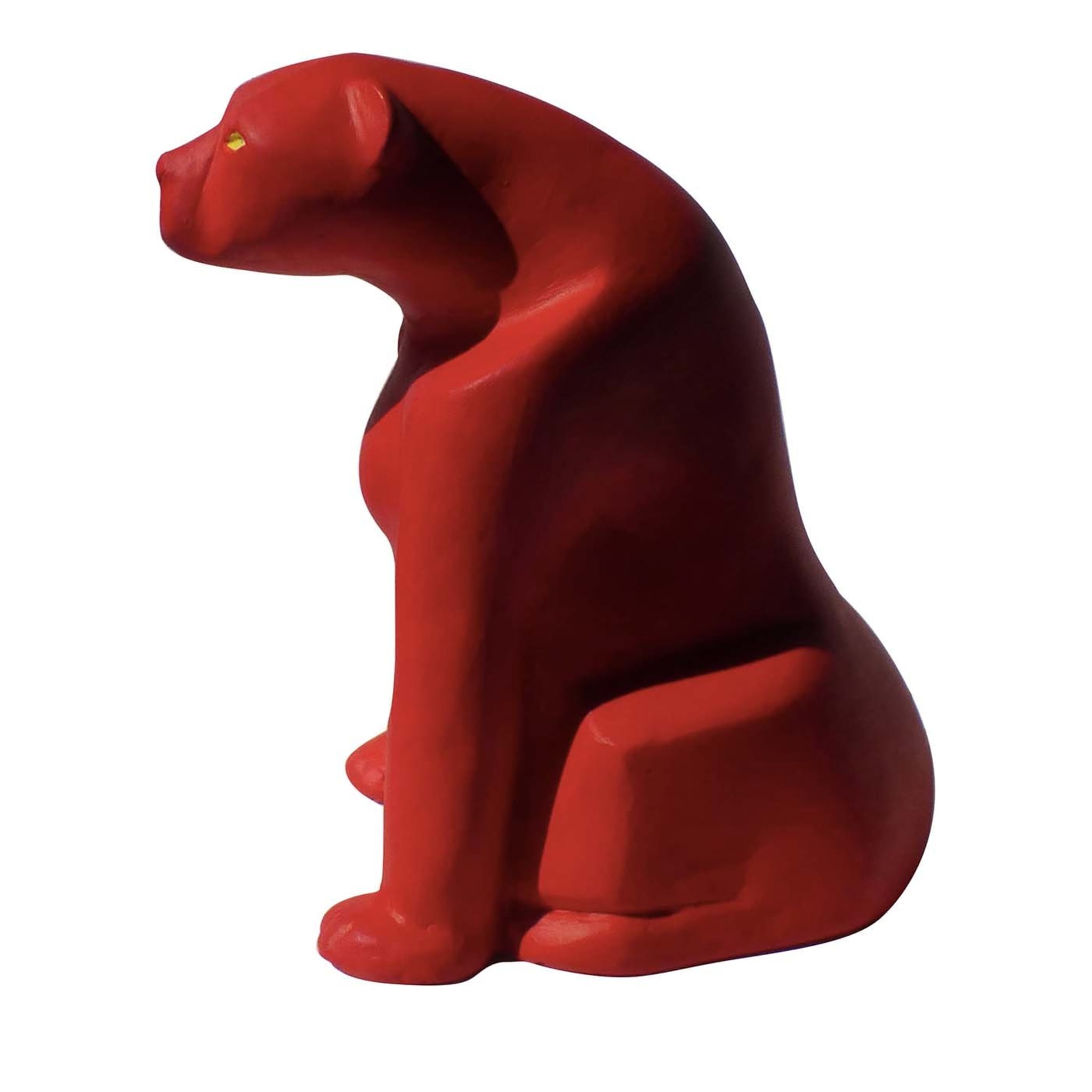 Bright Red Panther Sculpture - Main view
