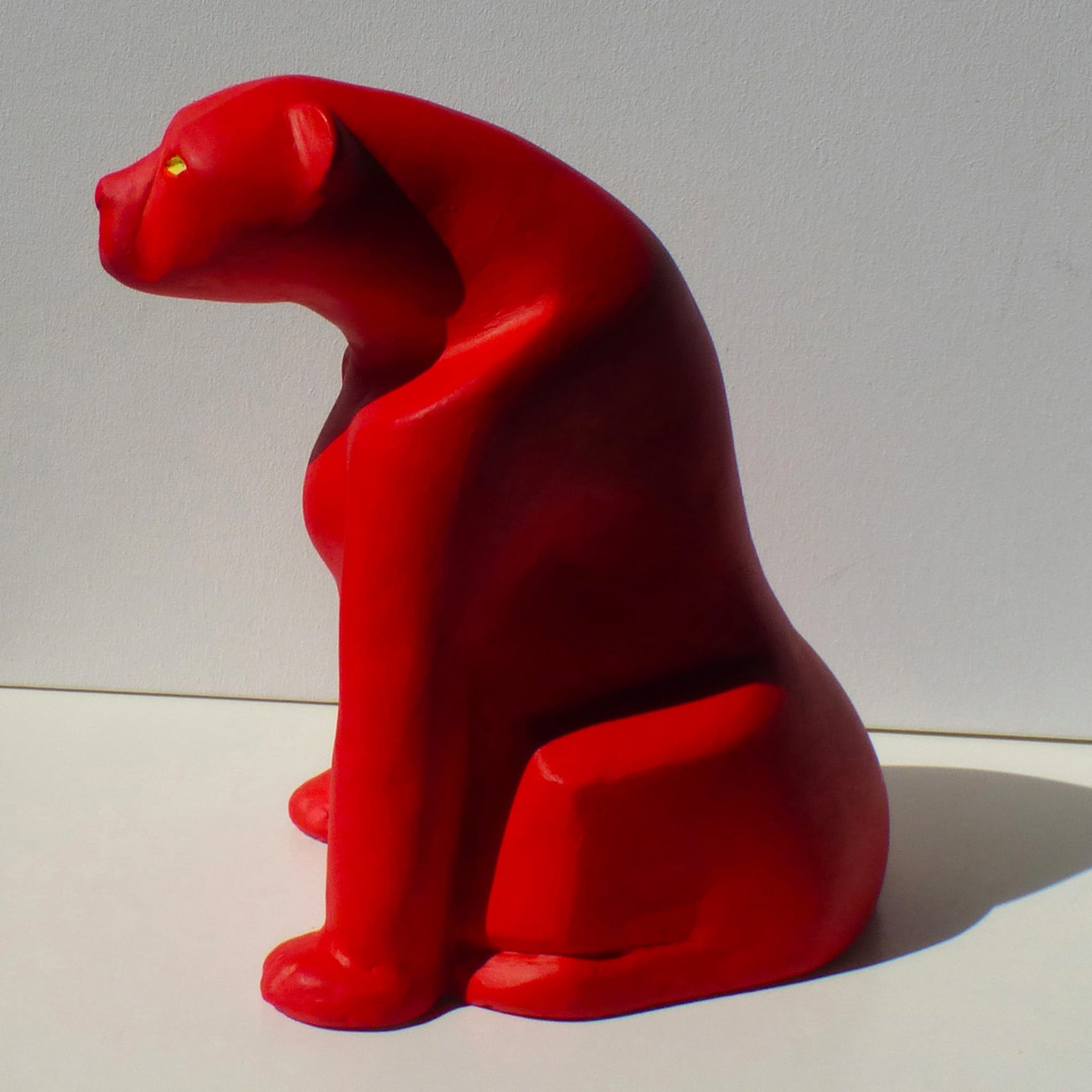 Bright Red Panther Sculpture - Alternative view 1