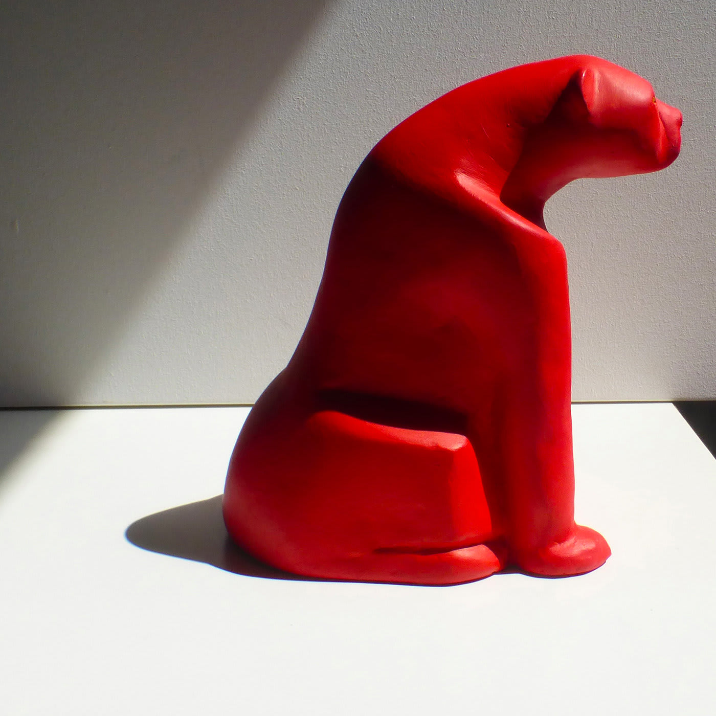 Bright Red Panther Sculpture - Daniele Nannini