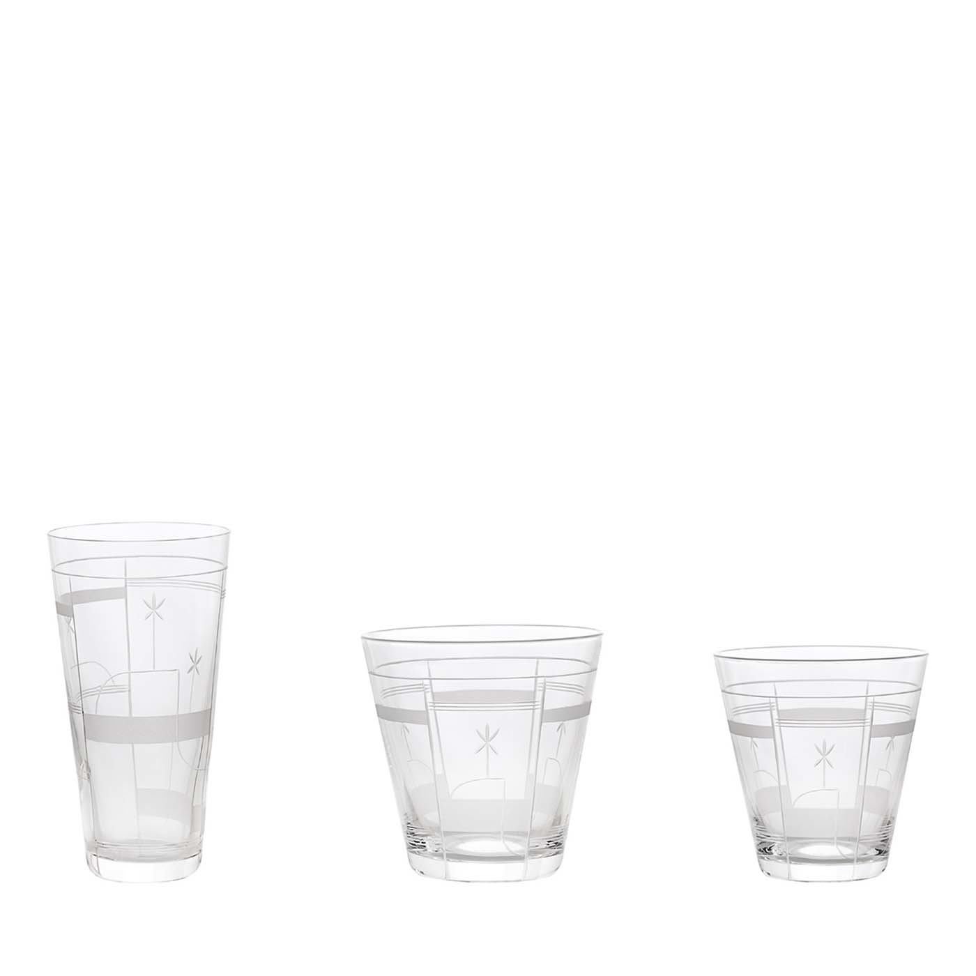 Set of 3 Fiori Crystal Glasses - Moleria Locchi