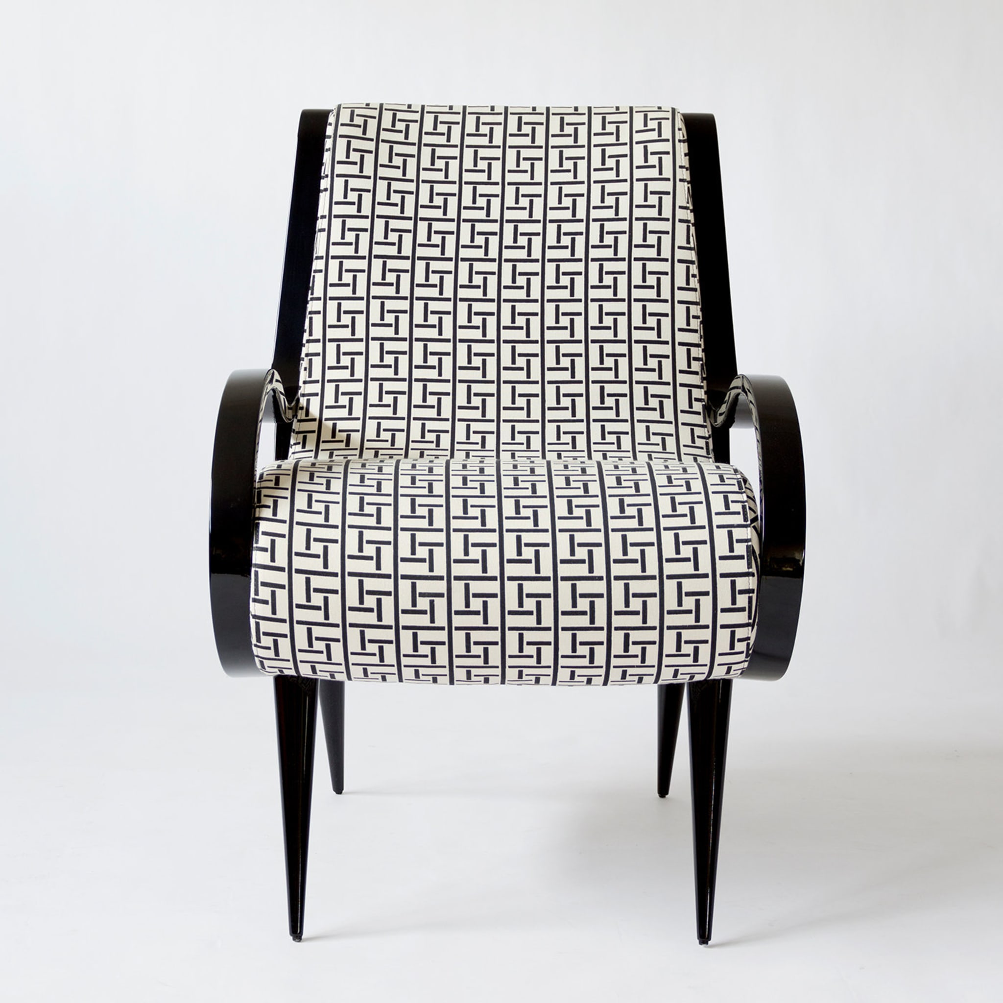 Eclipse armchair in black and white fabric - Alternative view 2