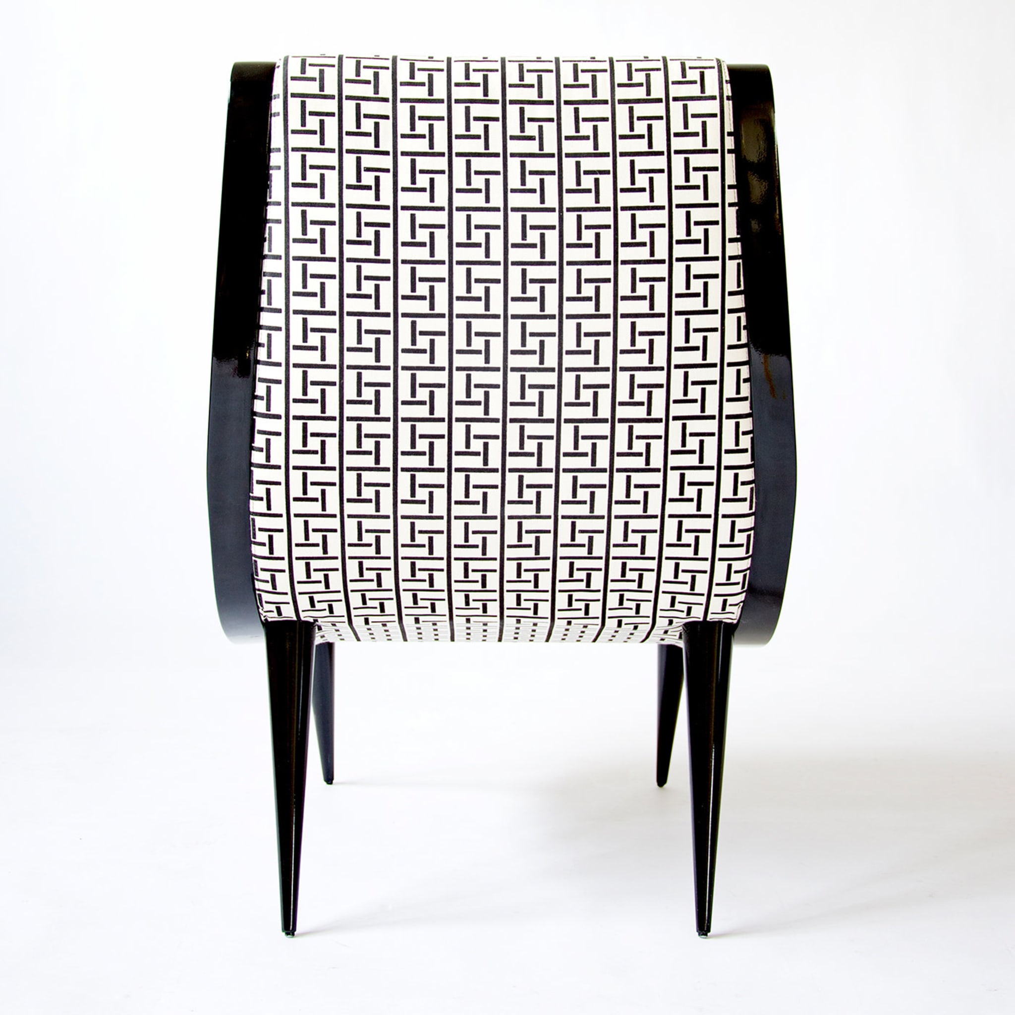 Eclipse armchair in black and white fabric - Alternative view 3