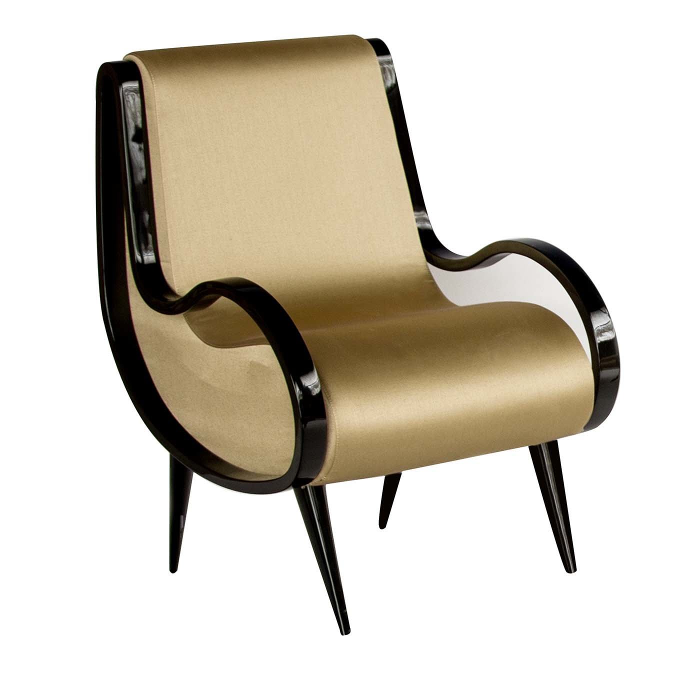 Eclipse armchair in gold fabric - Extroverso