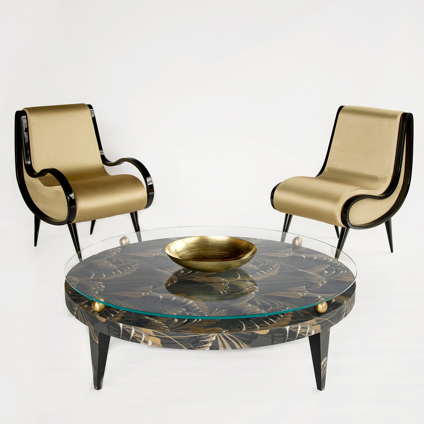 Eclipse armchair in gold fabric - Extroverso
