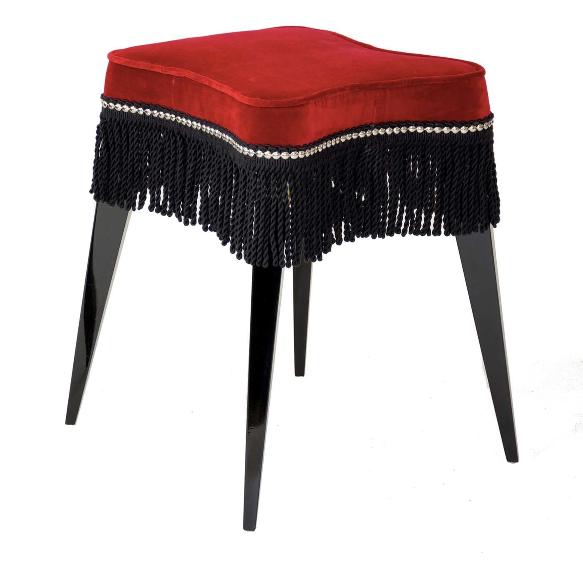 Burlesque stool in red velvet - Main view