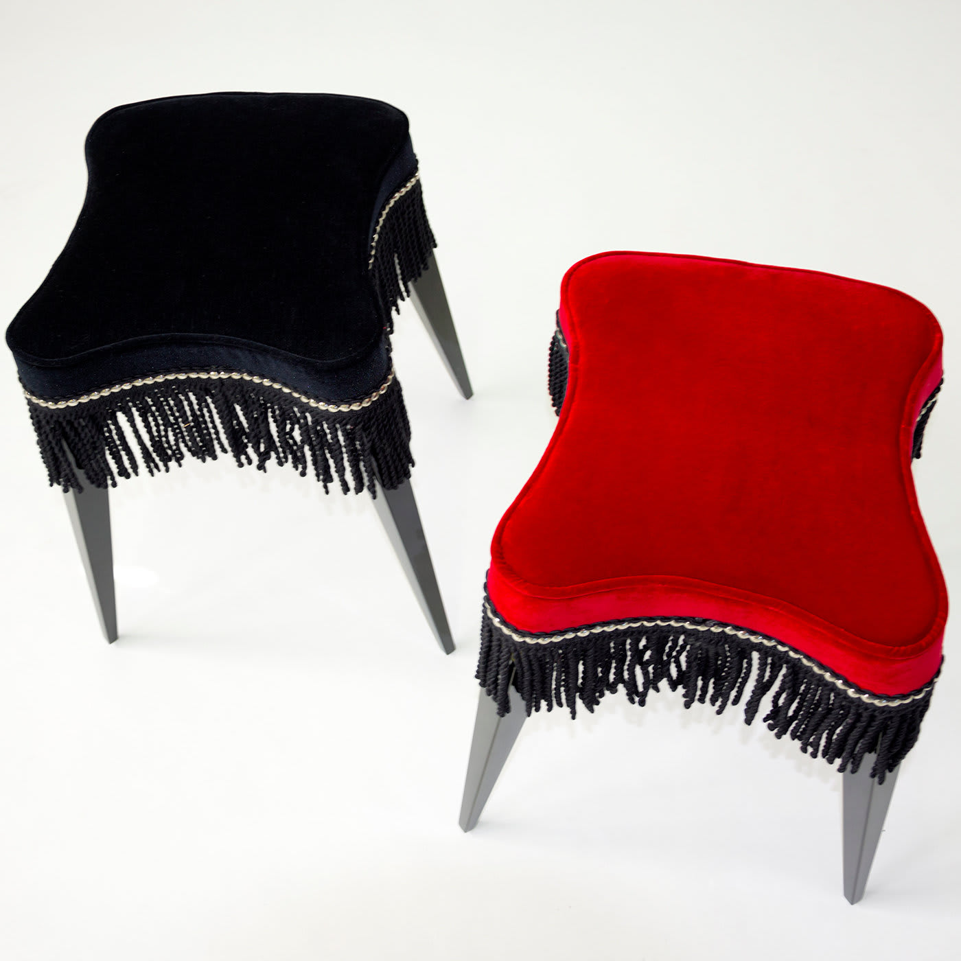 Burlesque stool in red velvet - Extroverso