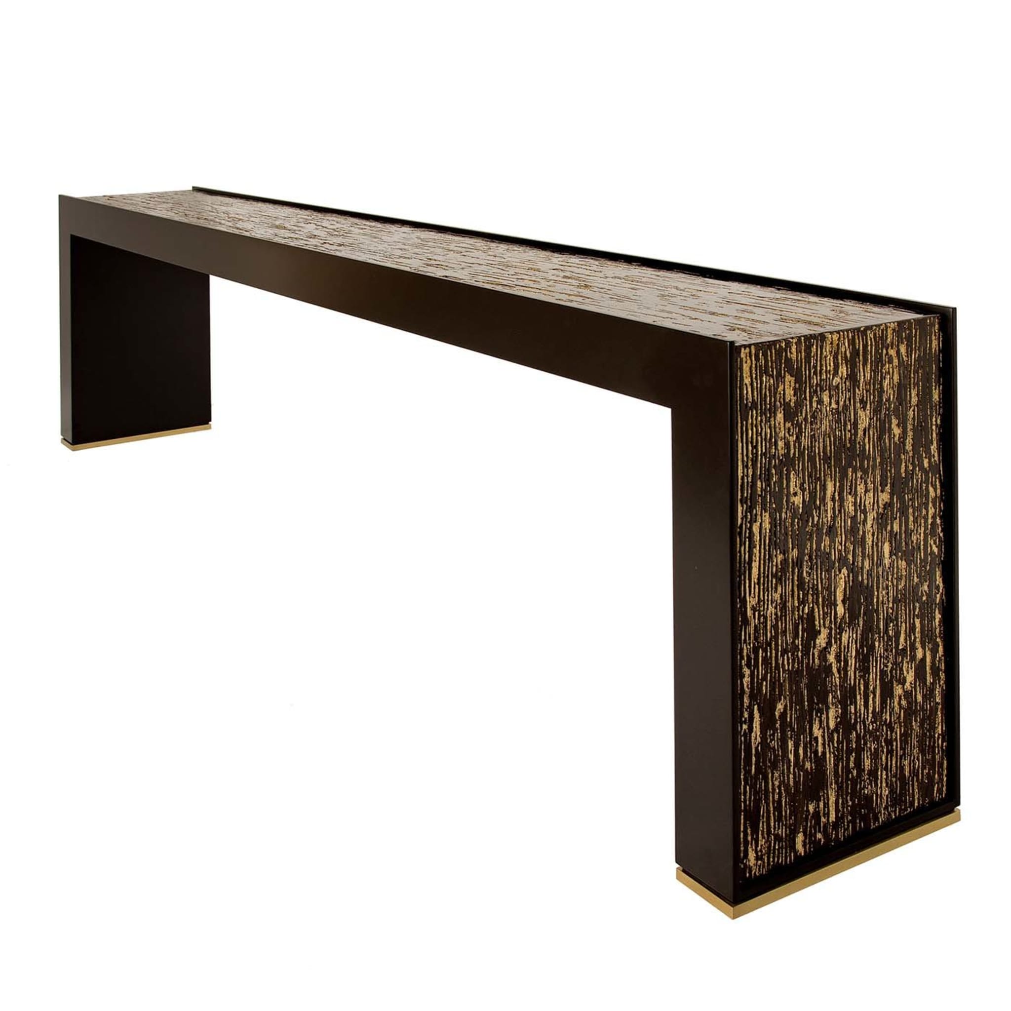 Console table in black and gold wood - Main view