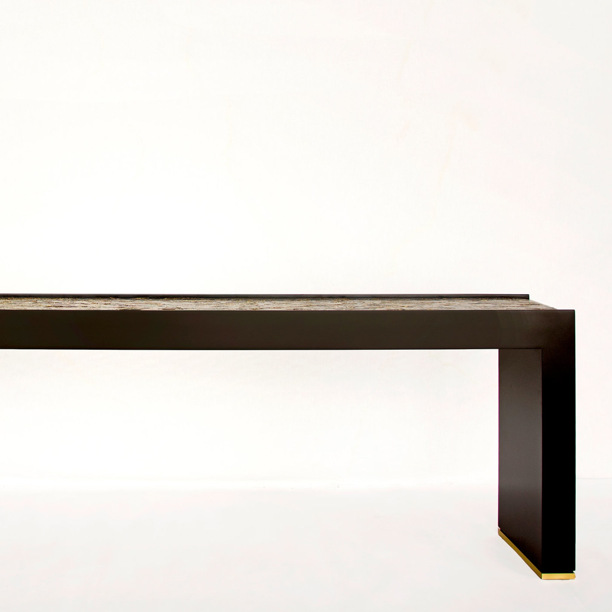 Console table in black and gold wood - Alternative view 2