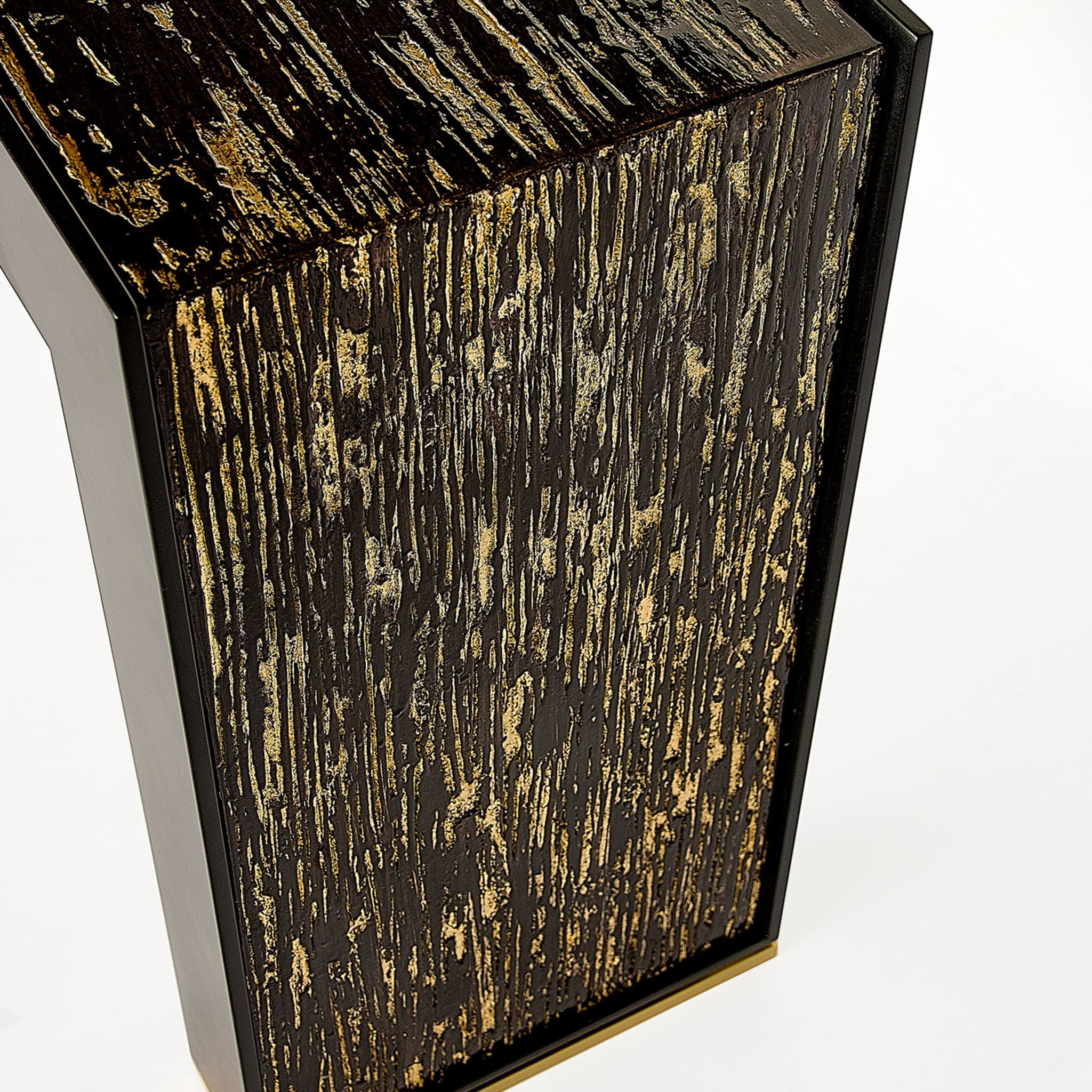 Console table in black and gold wood - Alternative view 3