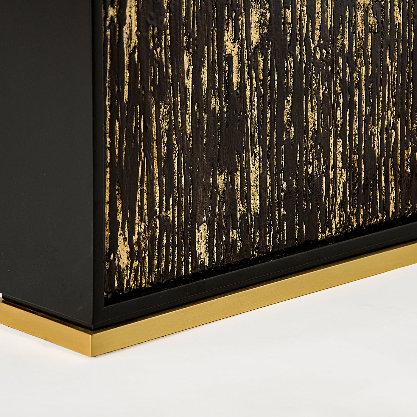 Console table in black and gold wood - Extroverso