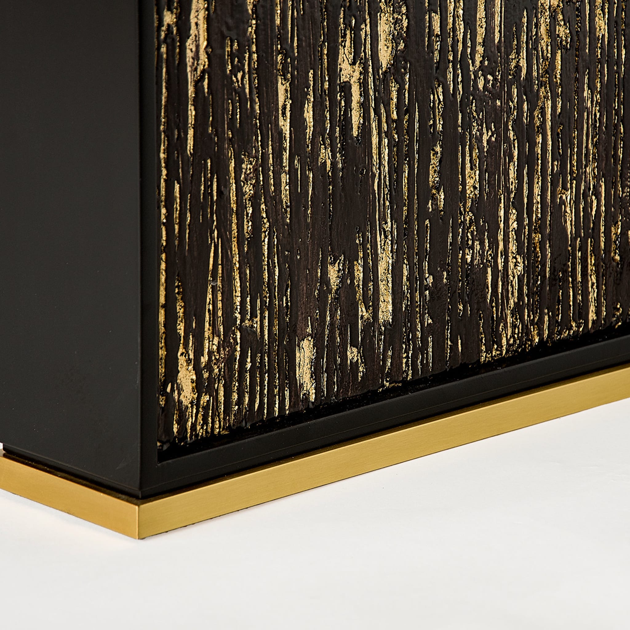 Console table in black and gold wood - Alternative view 4