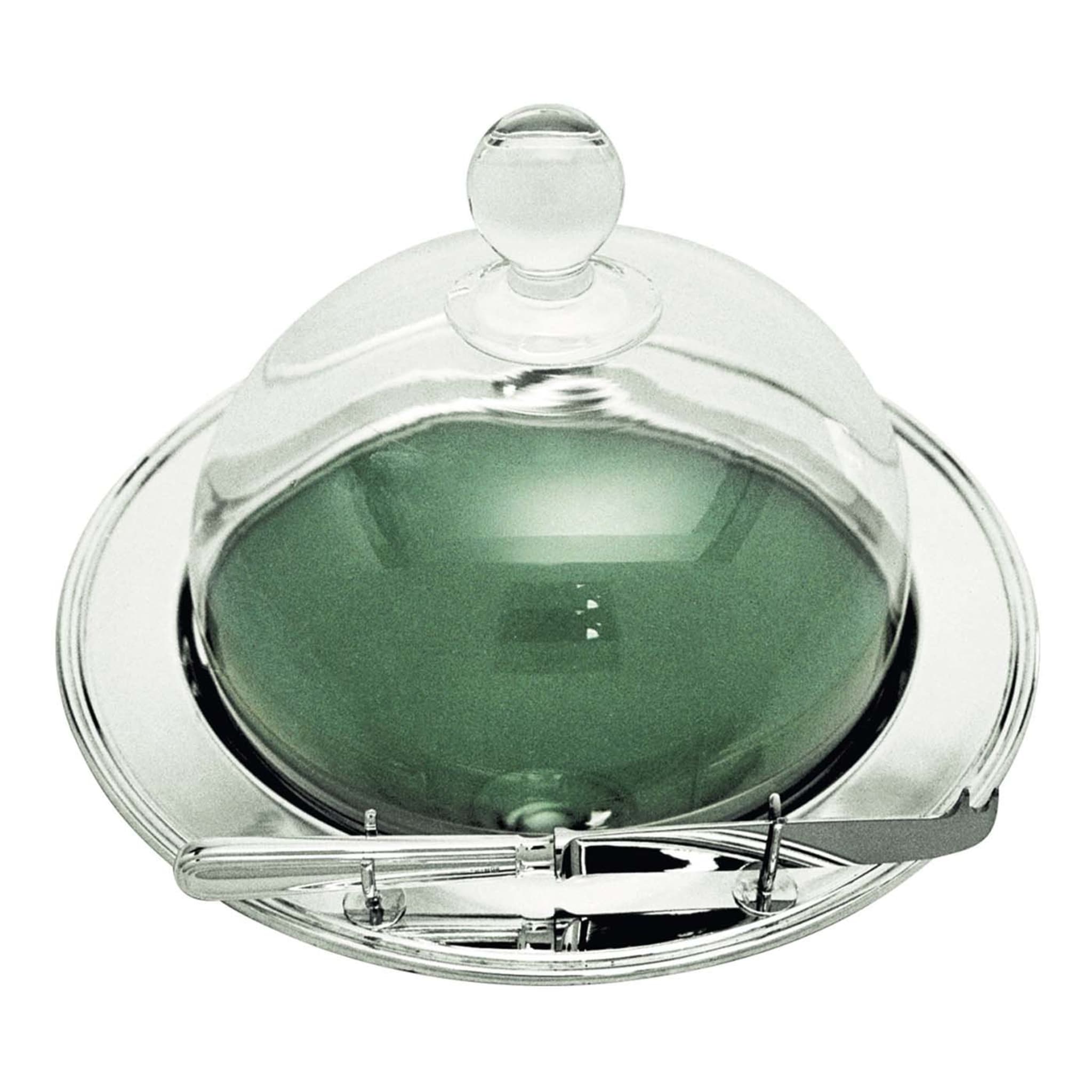 Inglese Round Cheese Tray with Crystal Dome Cover and Knife - Main view