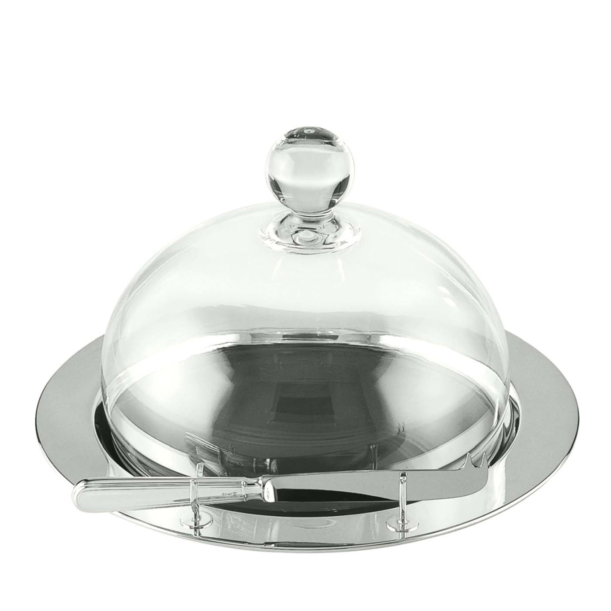 Essentia Cheese Tray with Crystal Dome Cover and Knife - Main view