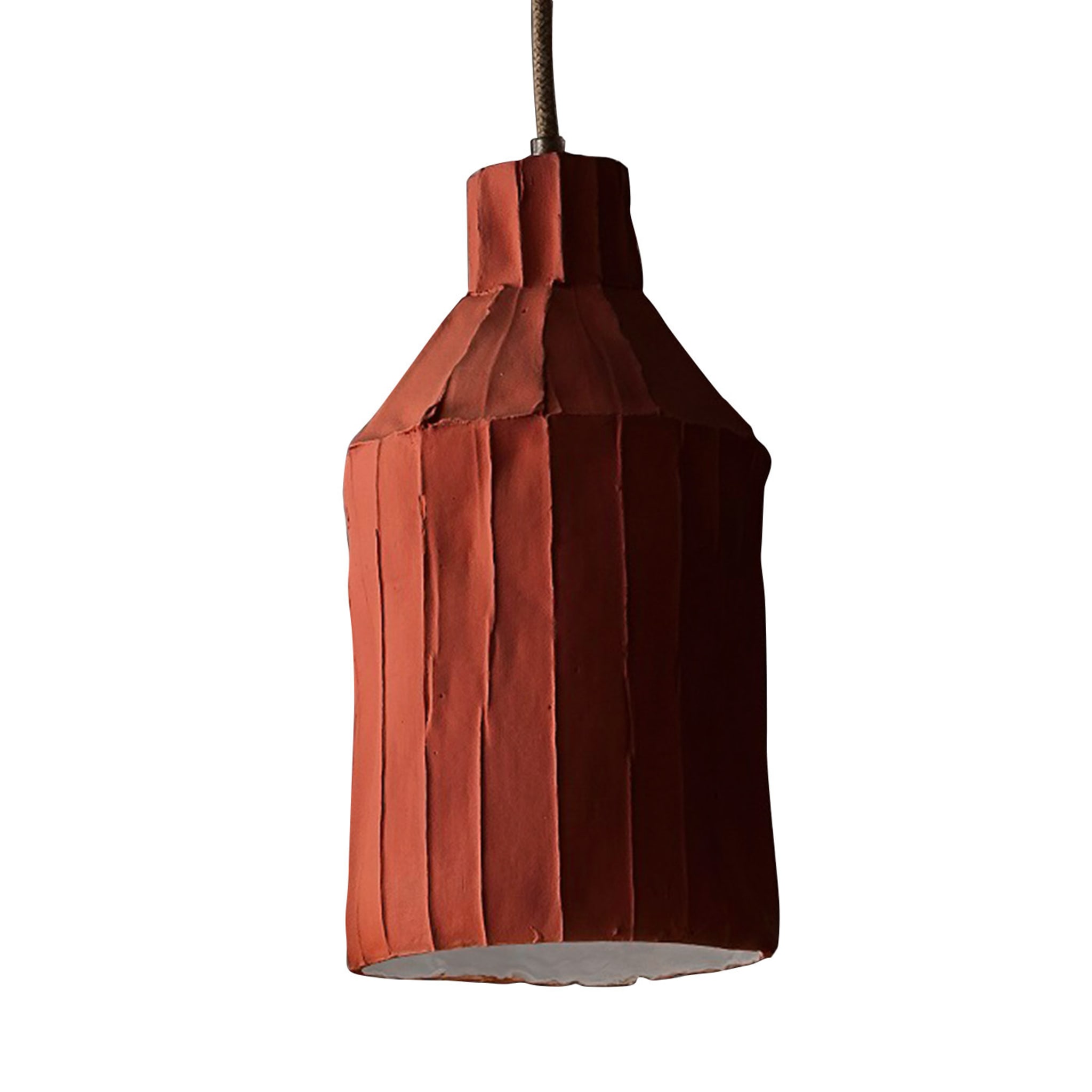 Sufi Dark Red Brick Suspension Lamp - Main view