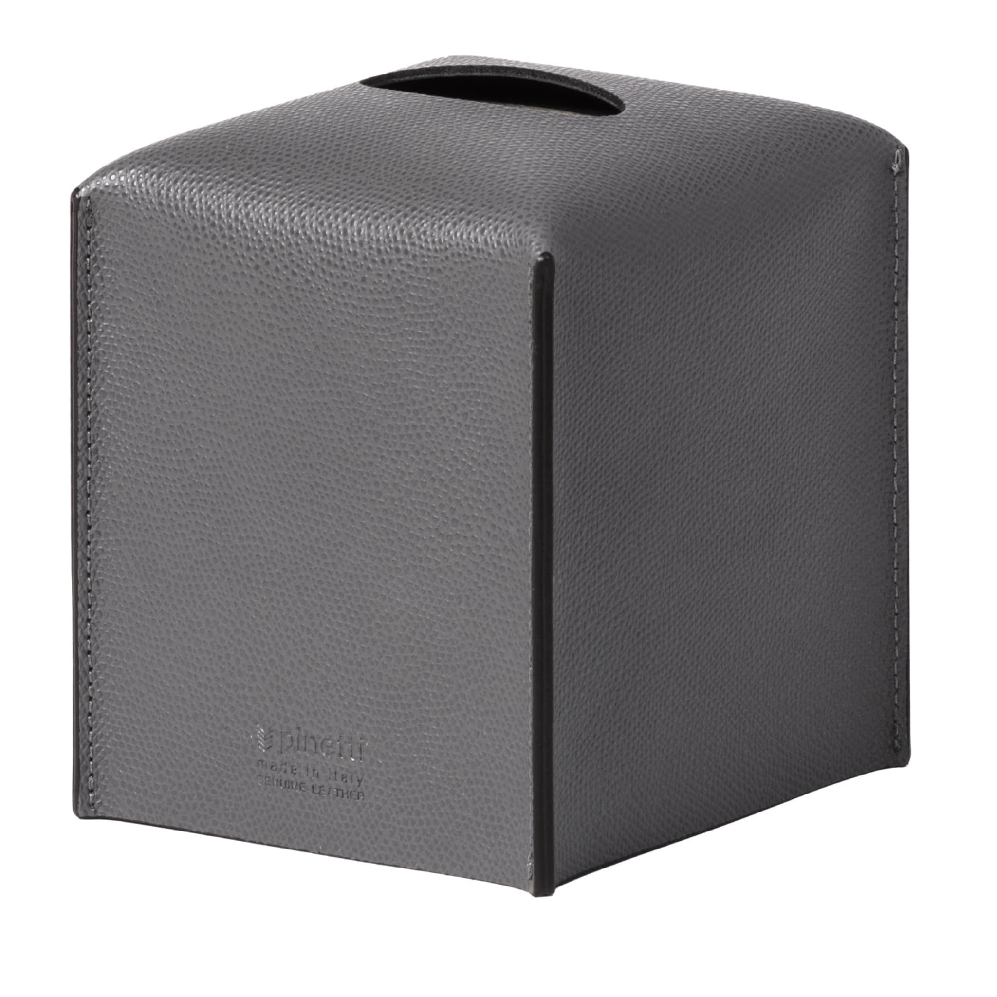 Gray Leather Tissue Box - Main view