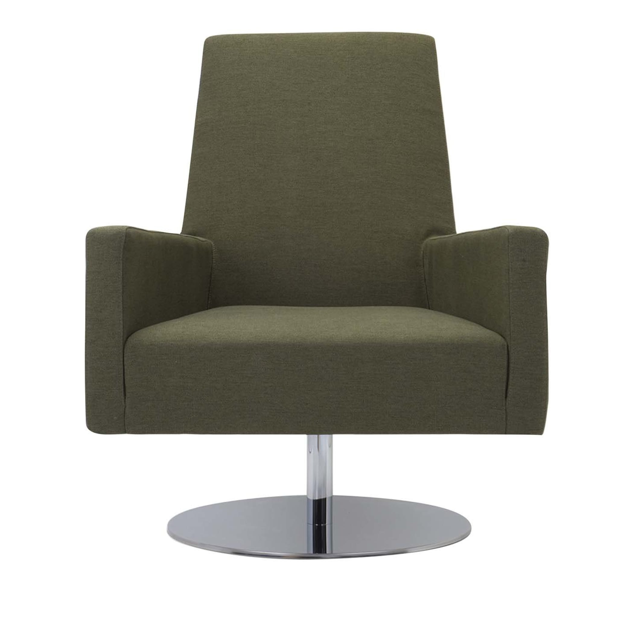 Boston Green Swivel Armchair with Tall Back - Main view
