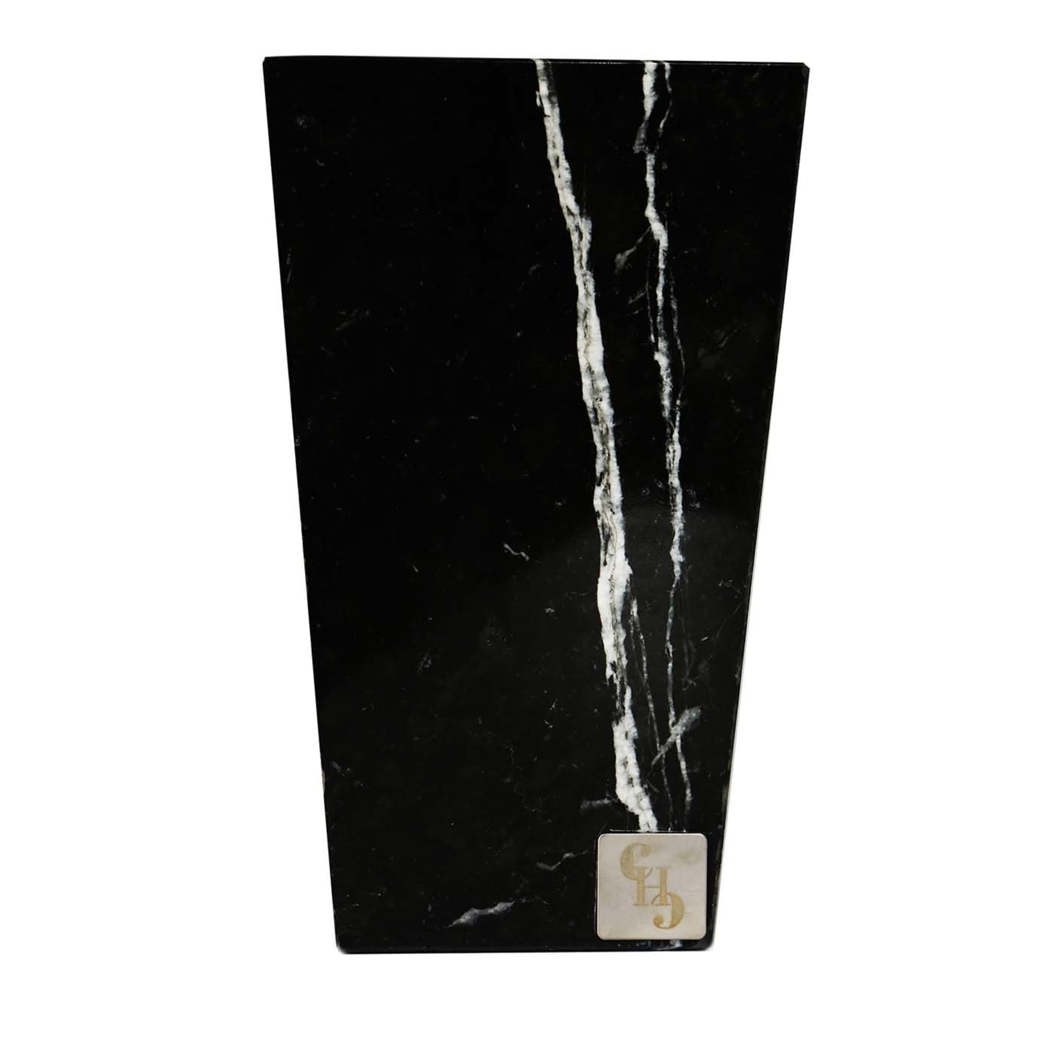 Vaso Trapezio in marmo nero Marquina - Vista principale