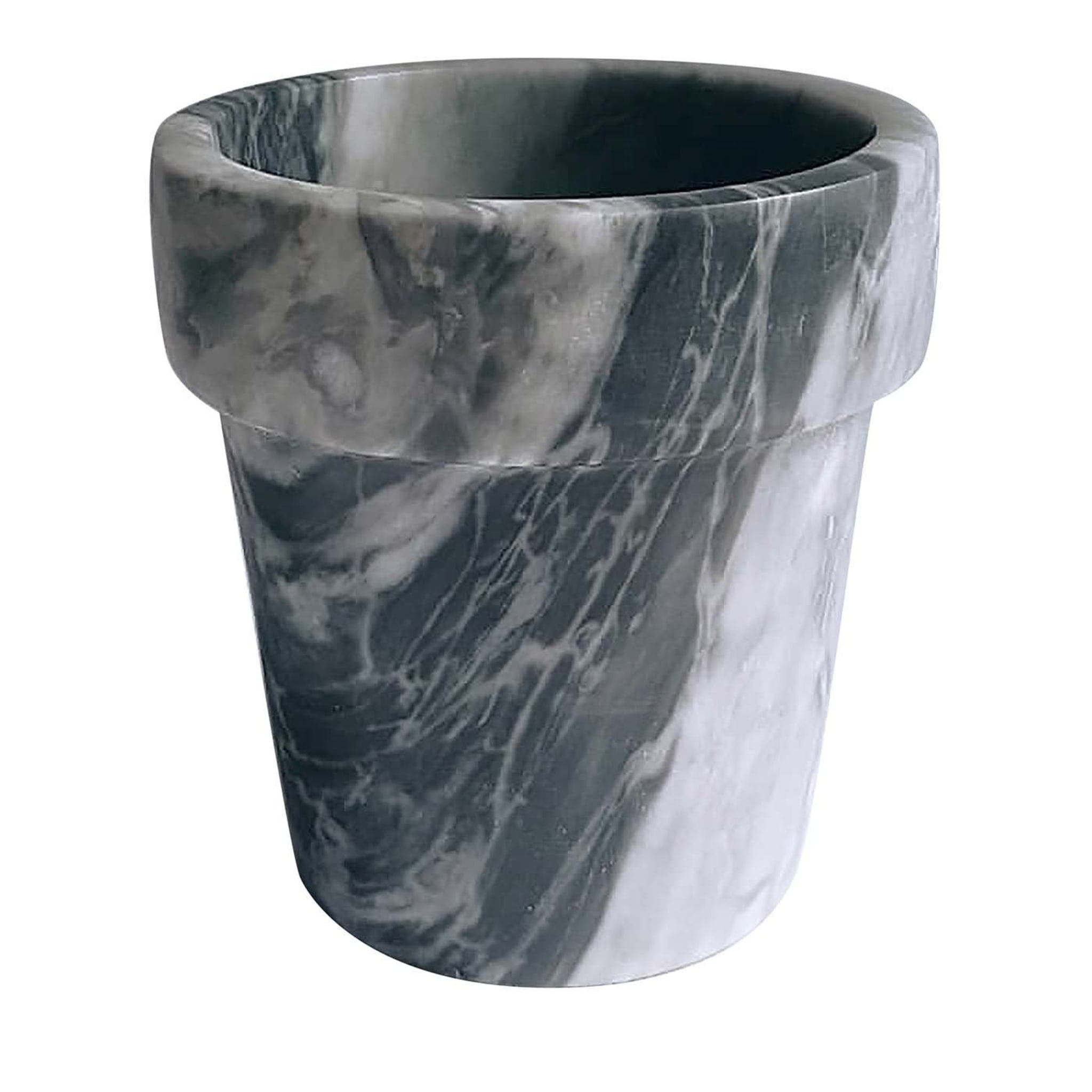 Mini vase à cactus en marbre gris Bardiglio - Vue principale