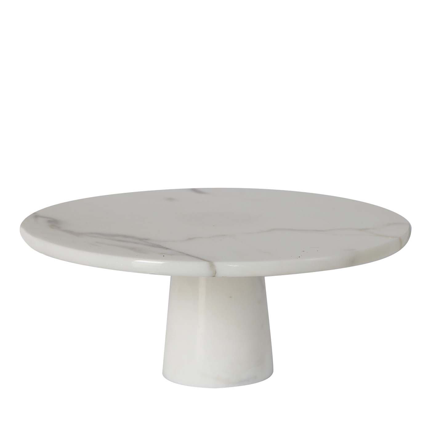Cake Stand in White Statuario Marble - Carrara Home Design