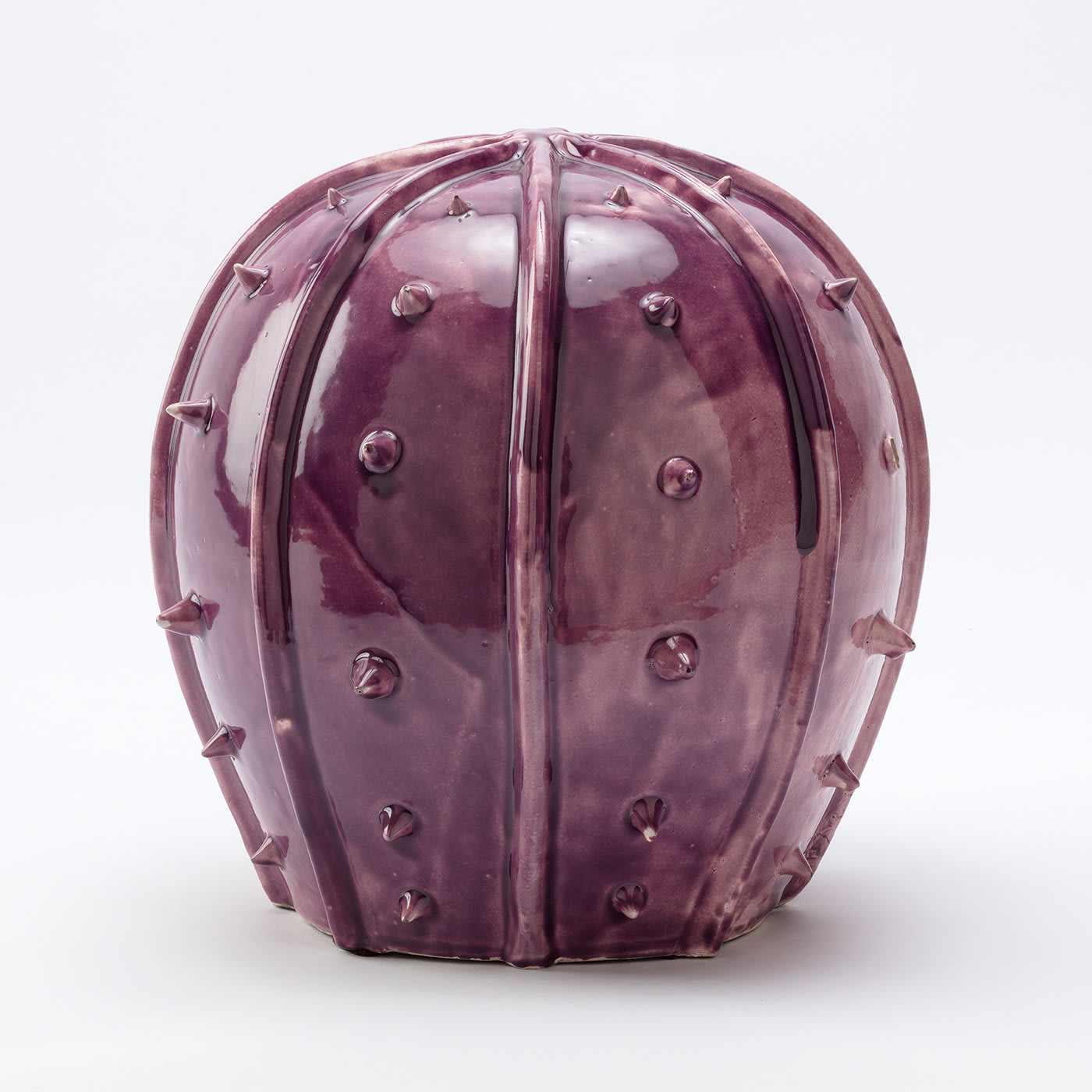 Cactus Purple Round Sculpture - Cerasarda