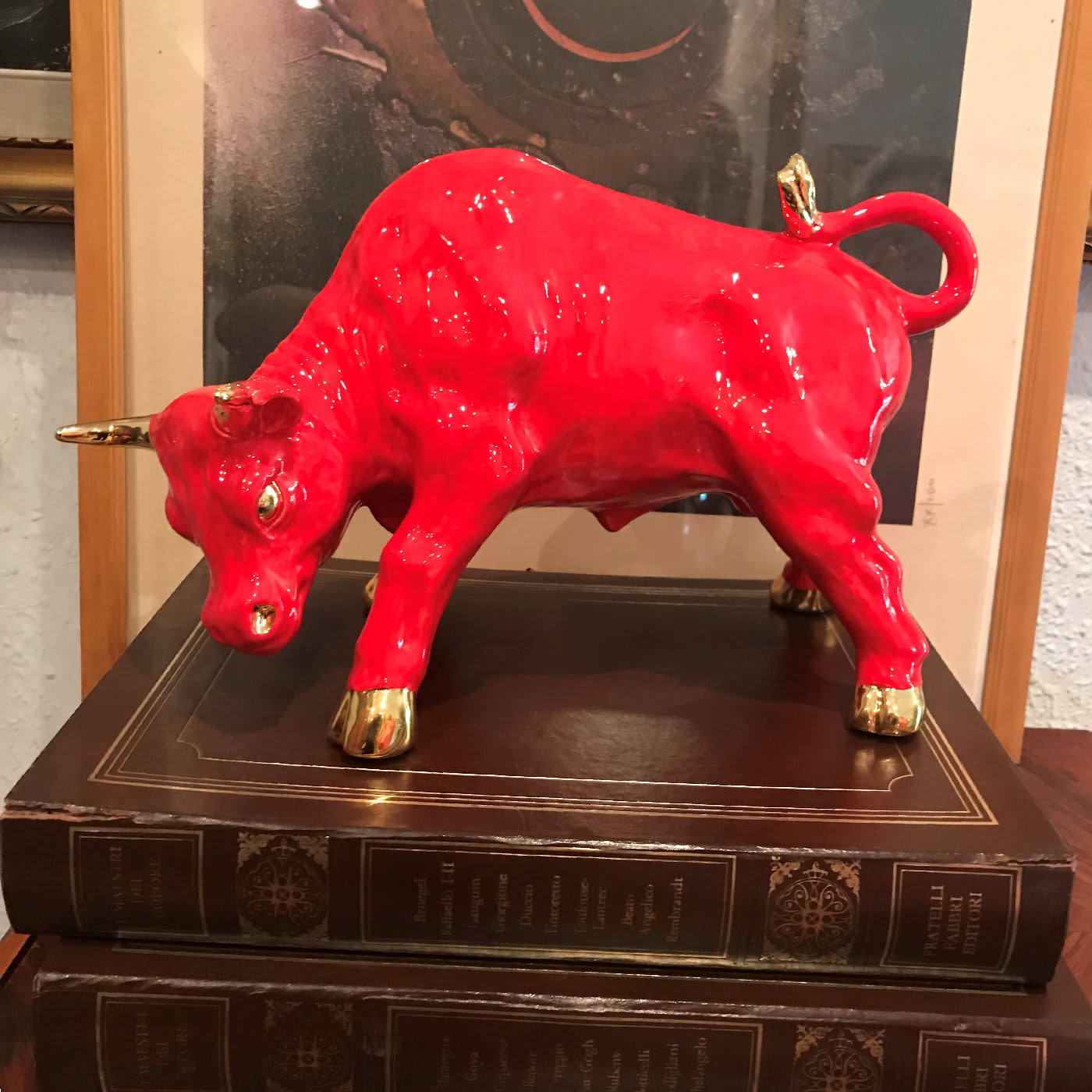 Red and Gold Bull - Ceramiche Artistiche Giannini