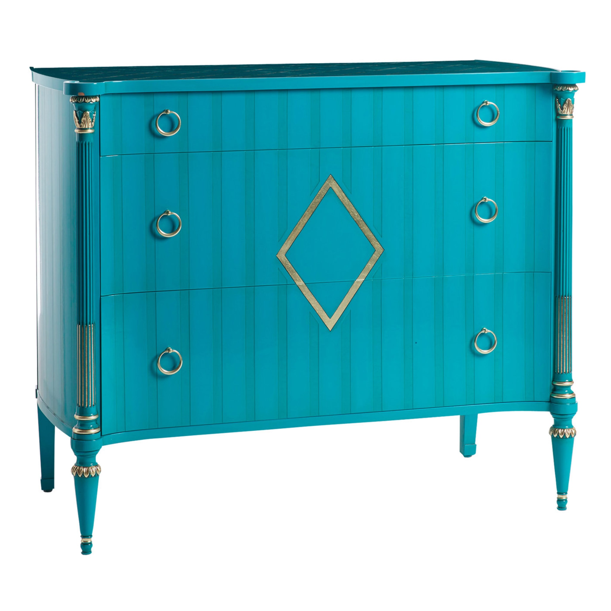 Chest of drawers Blue Neoclassical style - Main view