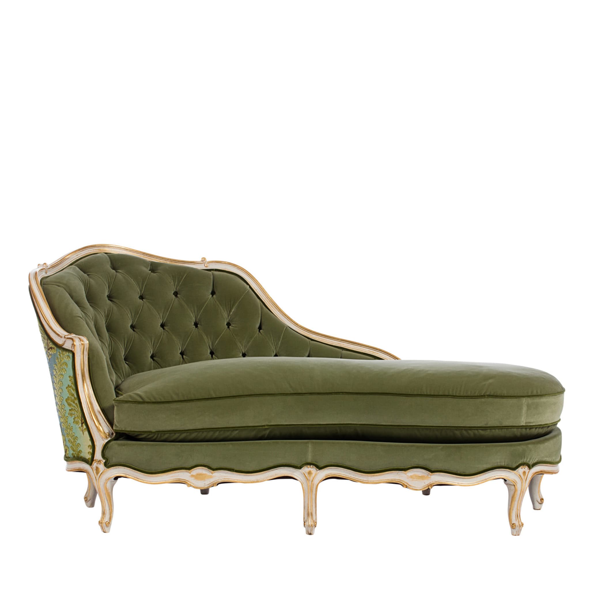 Chaise-longue verte Louis XV - Vue principale