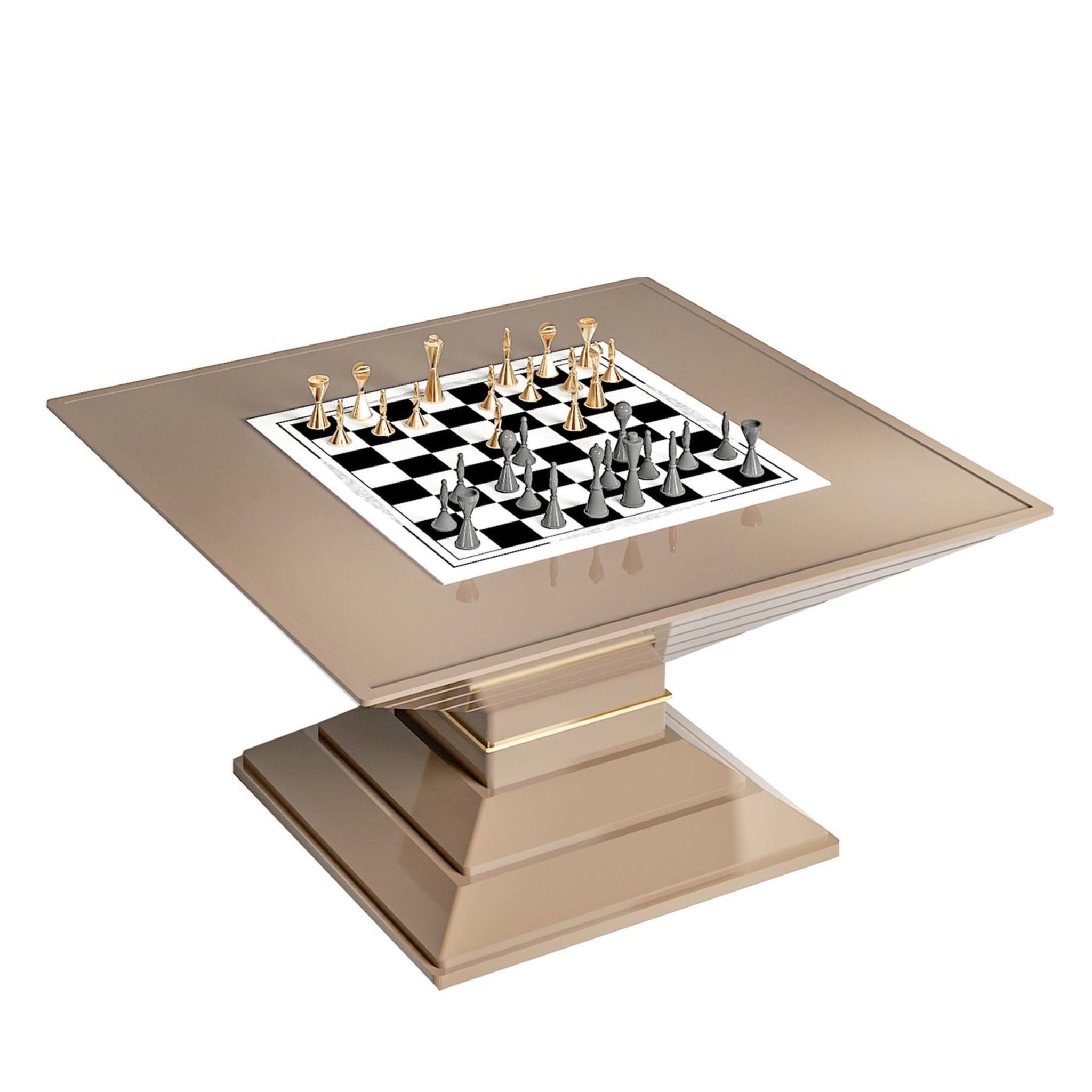Scaccomatto beige chess table SQ by Pino Vismara - Main view