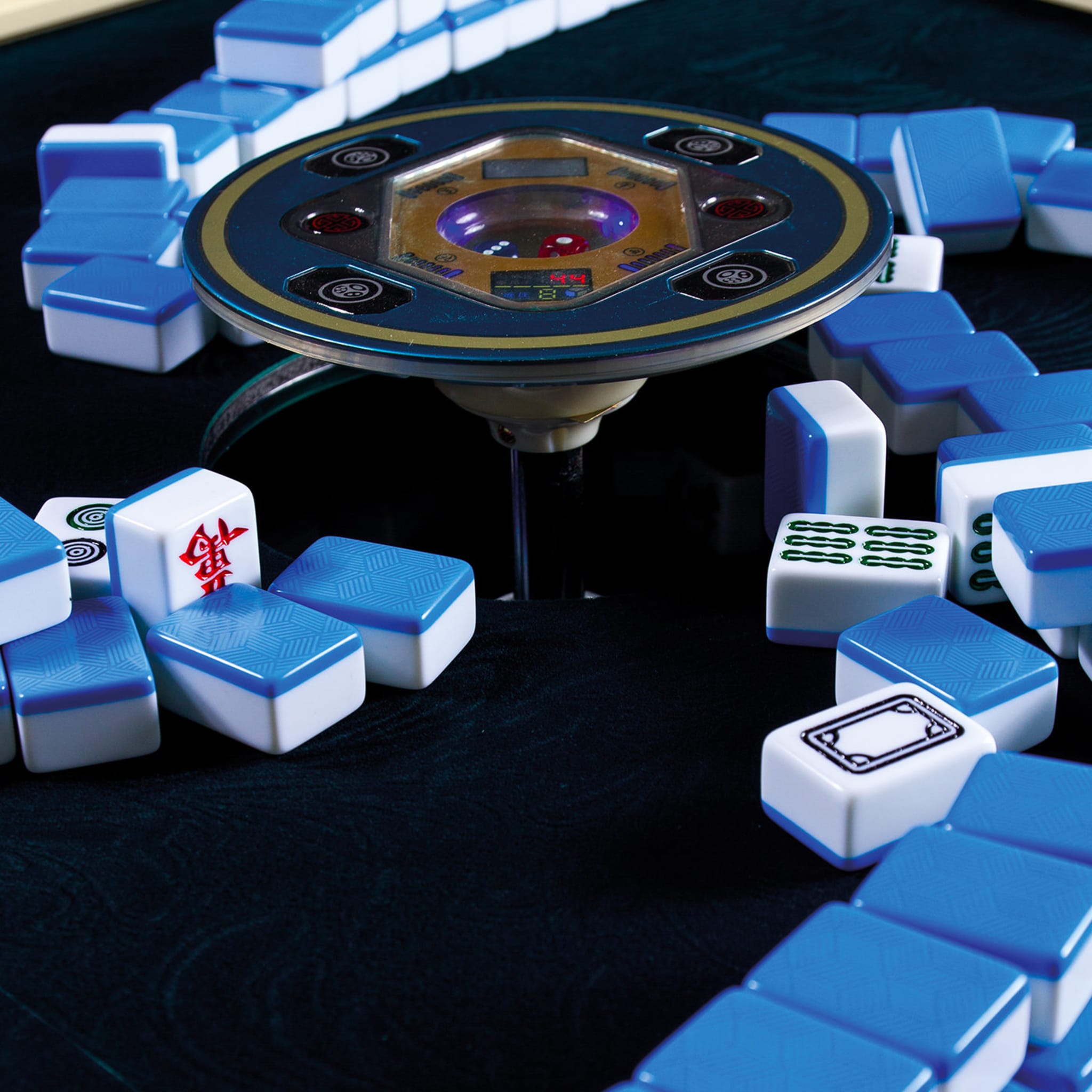 Mahjong Blue Velvet Table by Pino Vismara - Alternative view 3