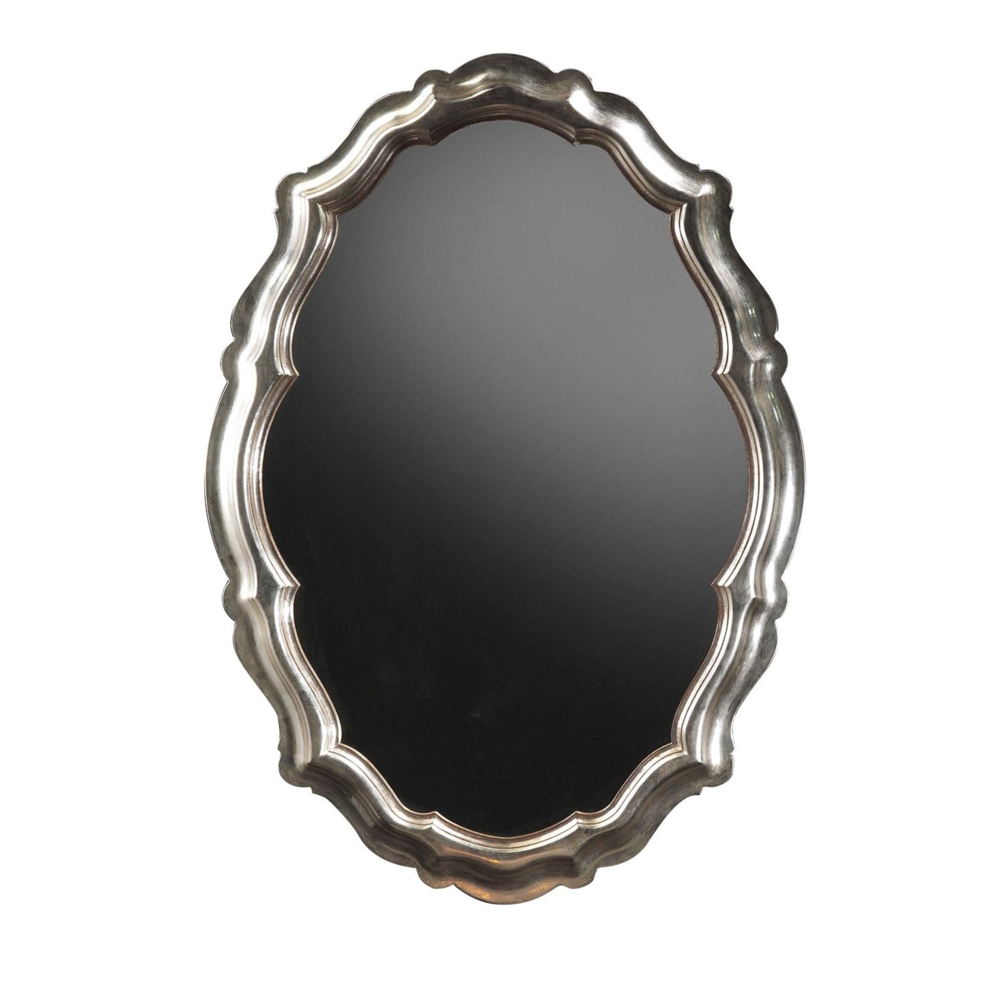 Specchio da parete ovale in argento - Vista principale