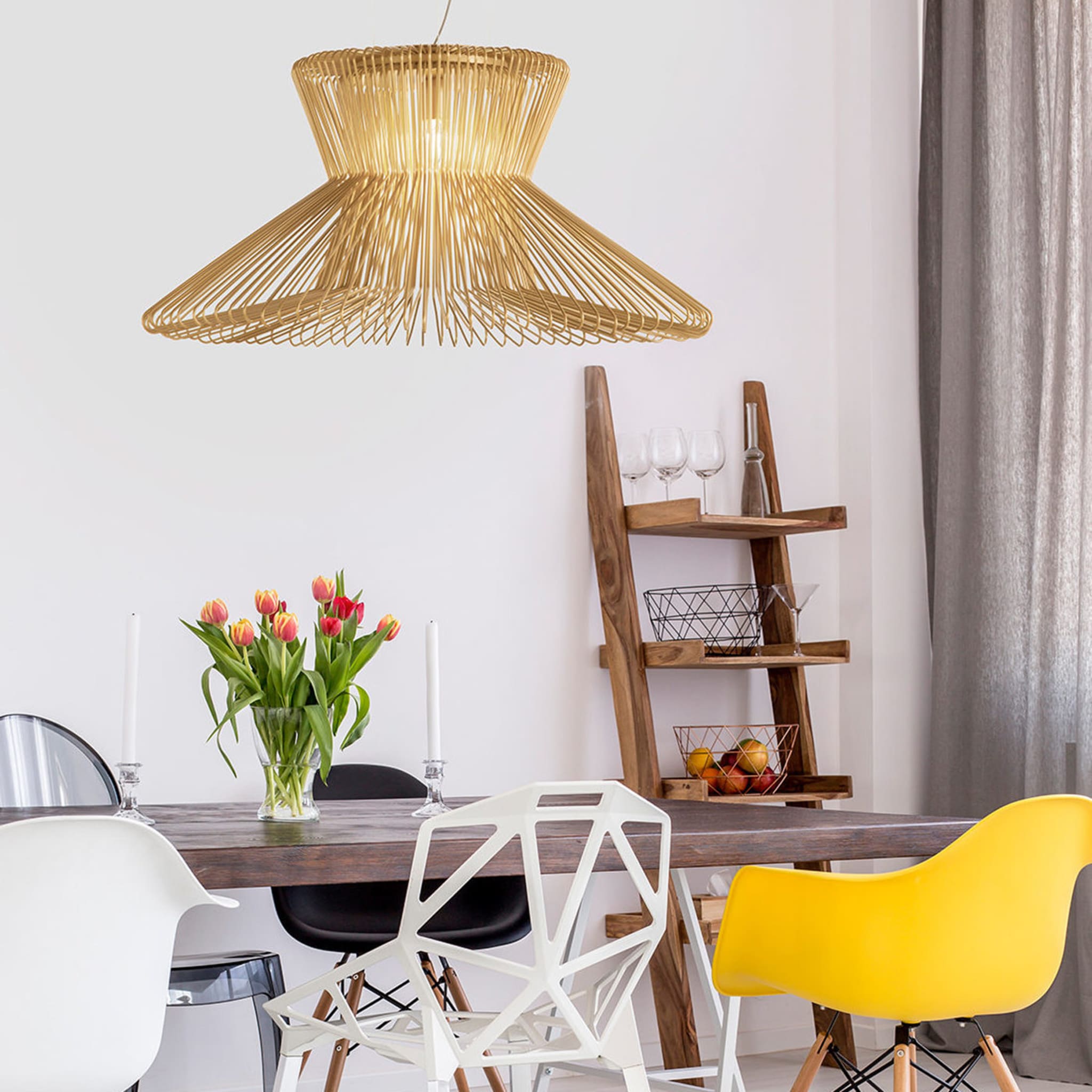 Impossible B Ø 105 Gold Pendant Lamp by Massimo Mussapi - Alternative view 1