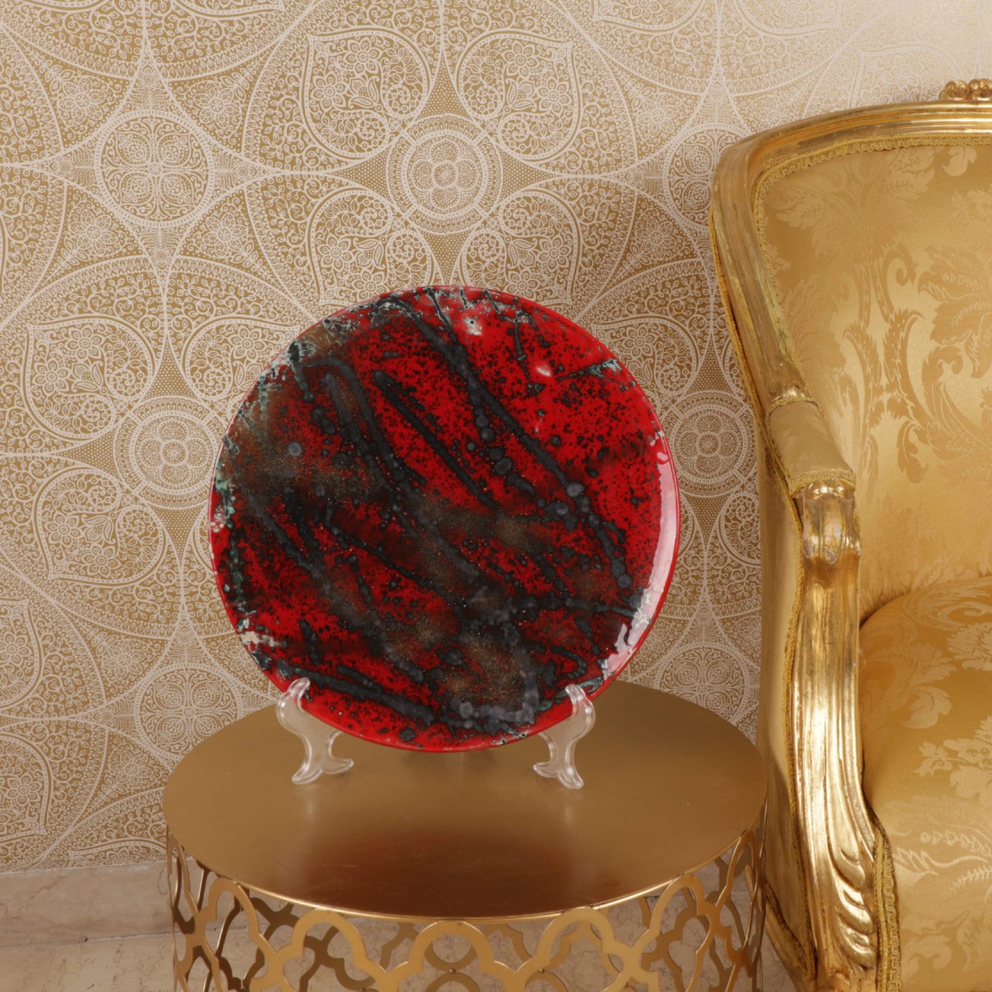 Seleni Red Decorative Plate - Ceramiche Artistiche Giannini