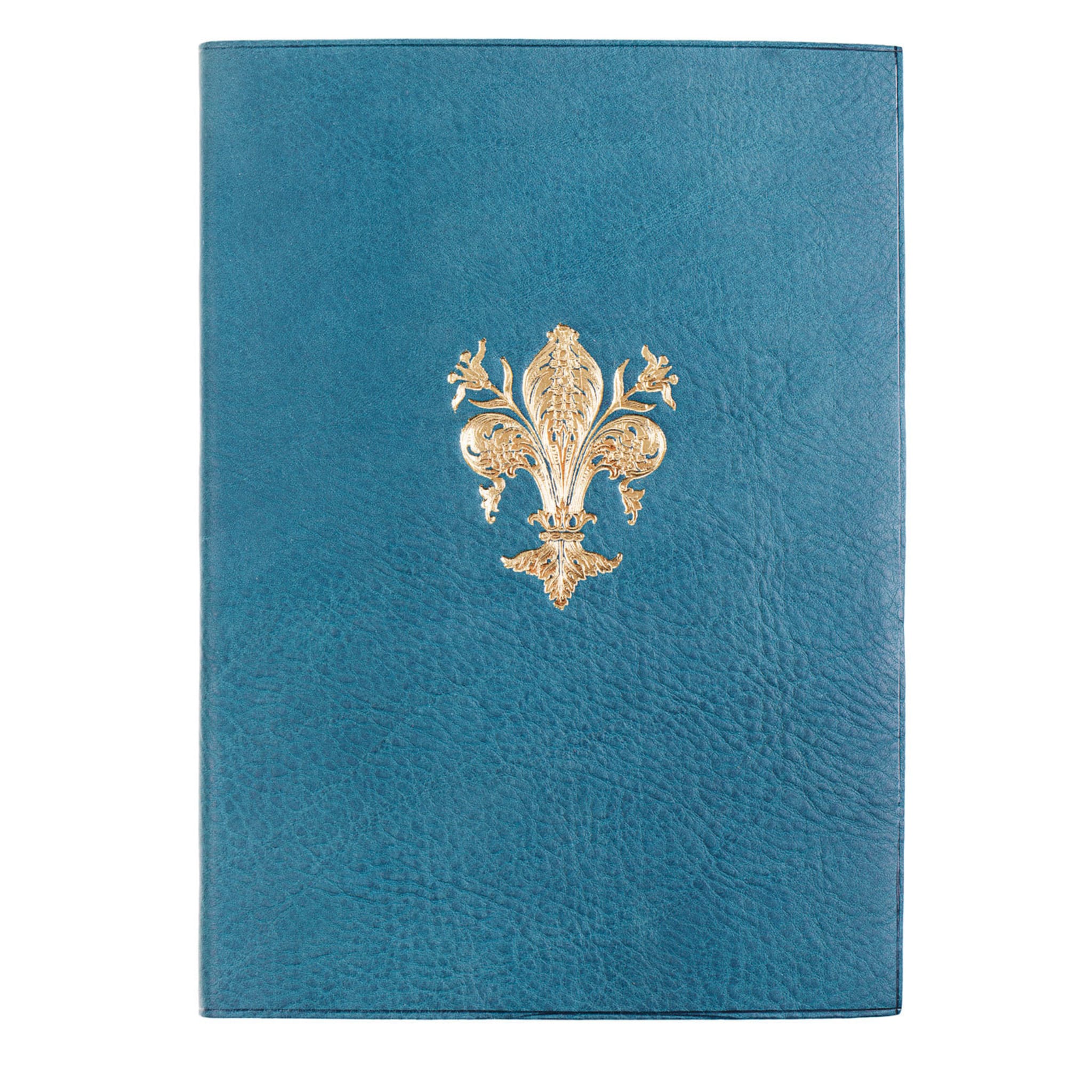 Gold Lily Blue Leather Notebook - Alternative view 2
