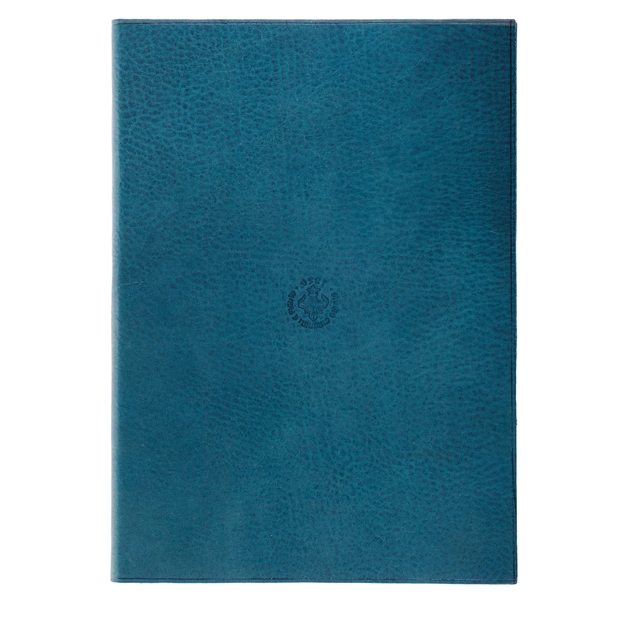 Gold Lily Blue Leather Notebook - Alternative view 3