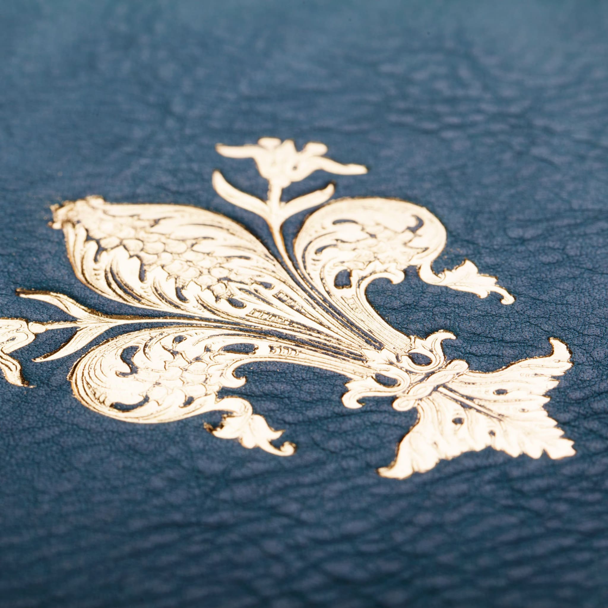 Gold Lily Blue Leather Notebook - Alternative view 4