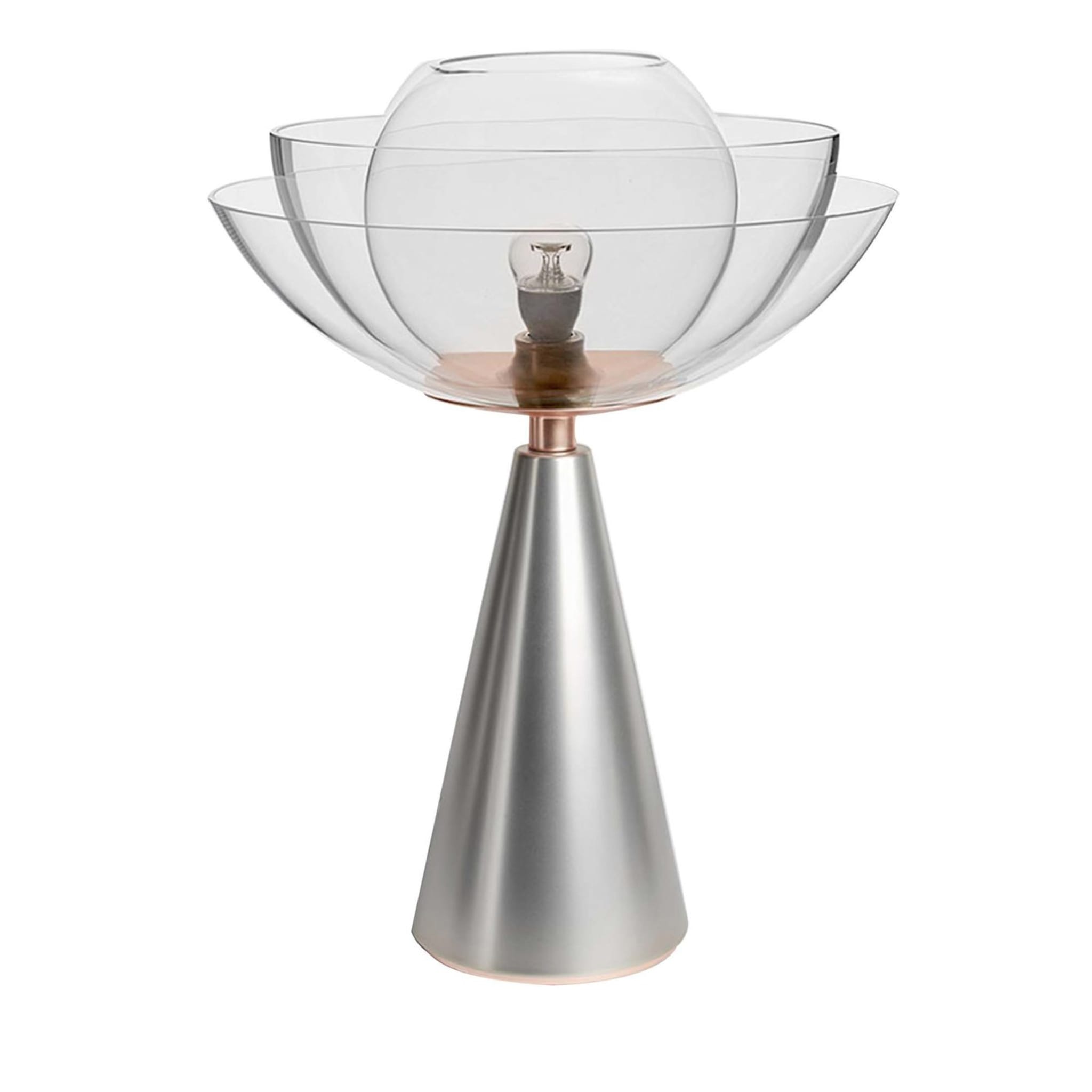 Lampe de table Lotus en nickel - Vue principale