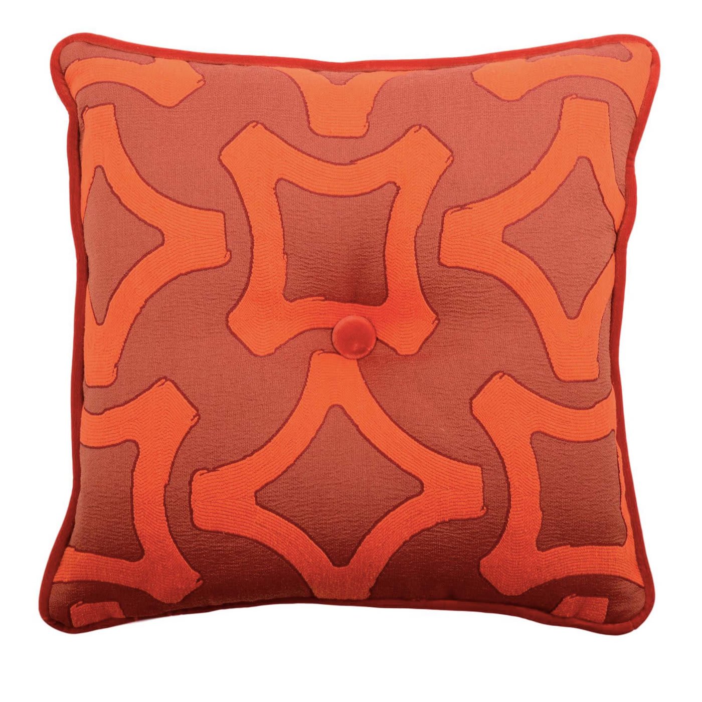 Carrè Tufted Orange Pattern Cushion - l'Opificio